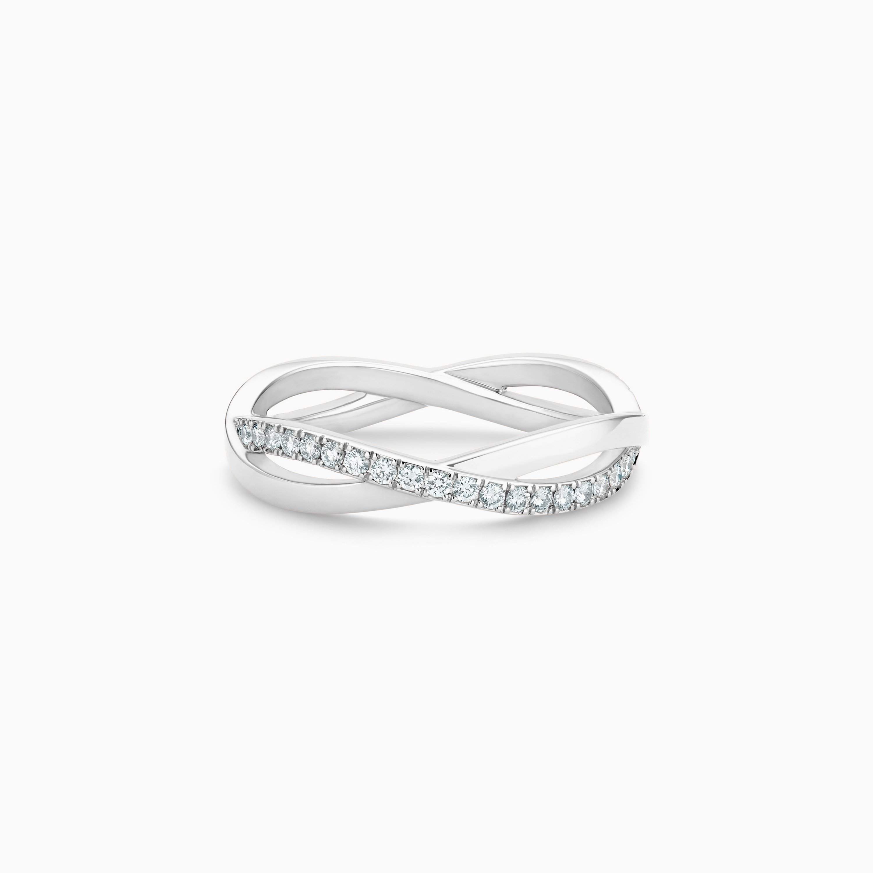 Infinity Half Pavé Band in White Gold Infinity Half Pavé Band in White Gold, image 1