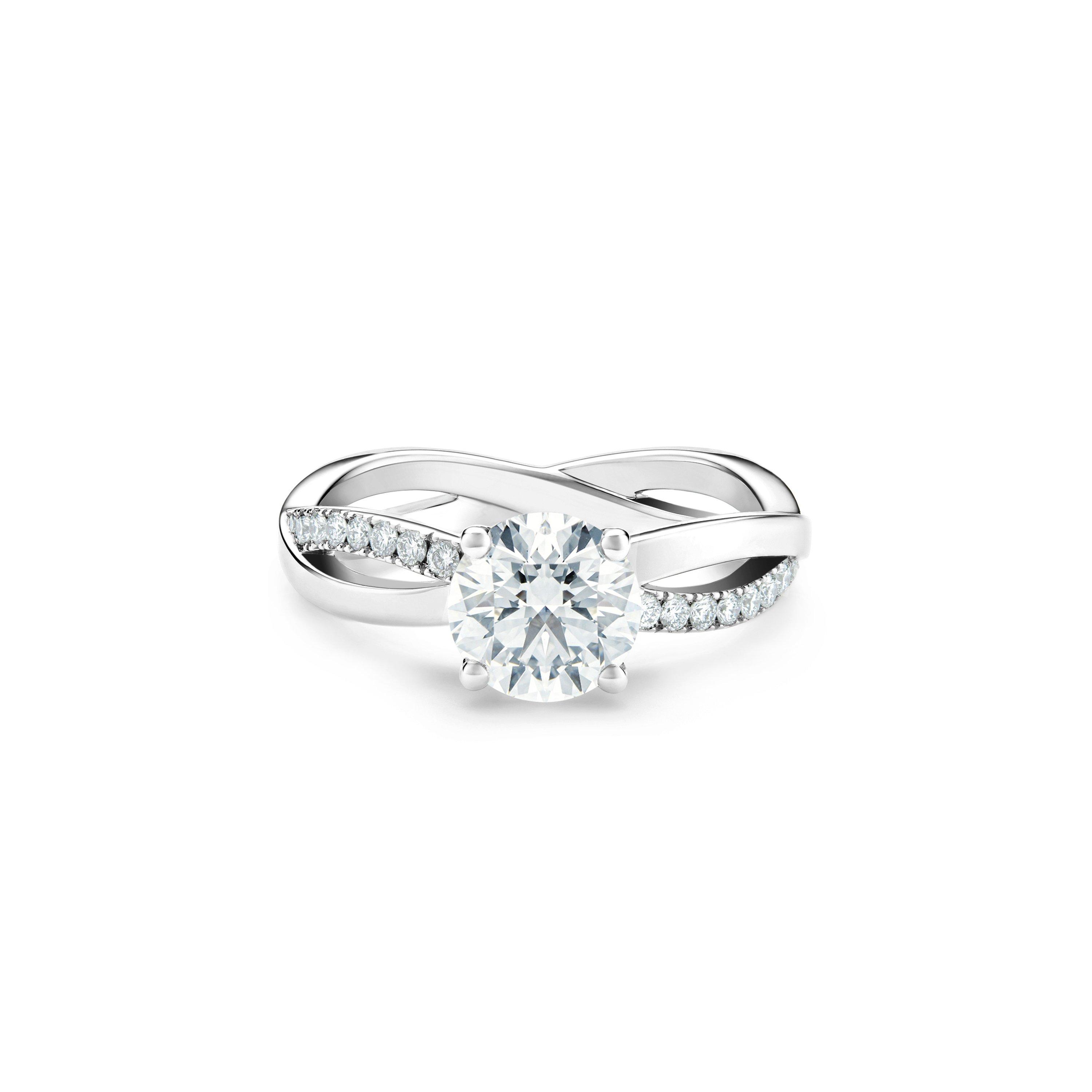 Infinity Round Brilliant Diamond Ring, image 1