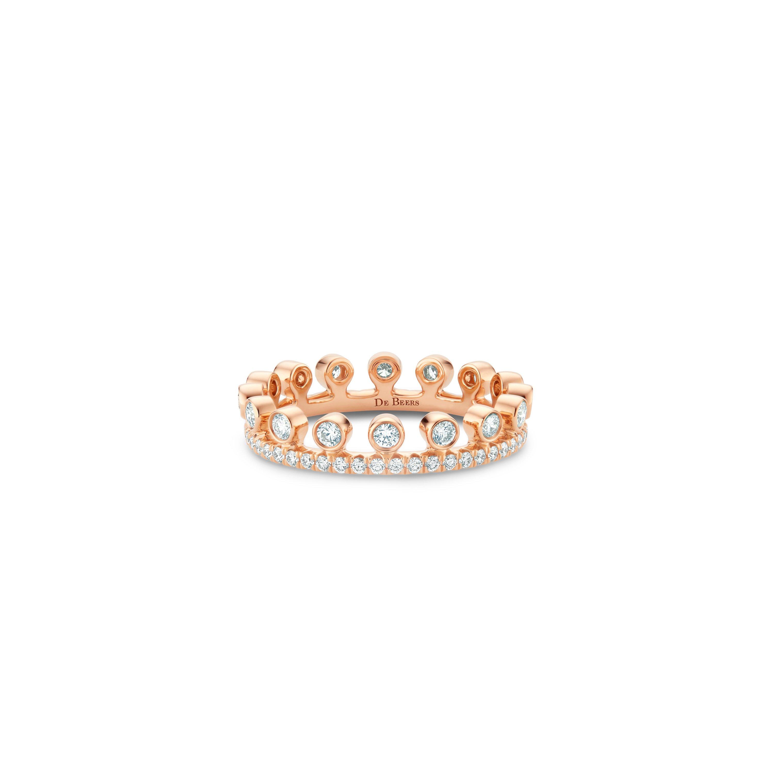 Dewdrop pavé ring in rose gold, image 1