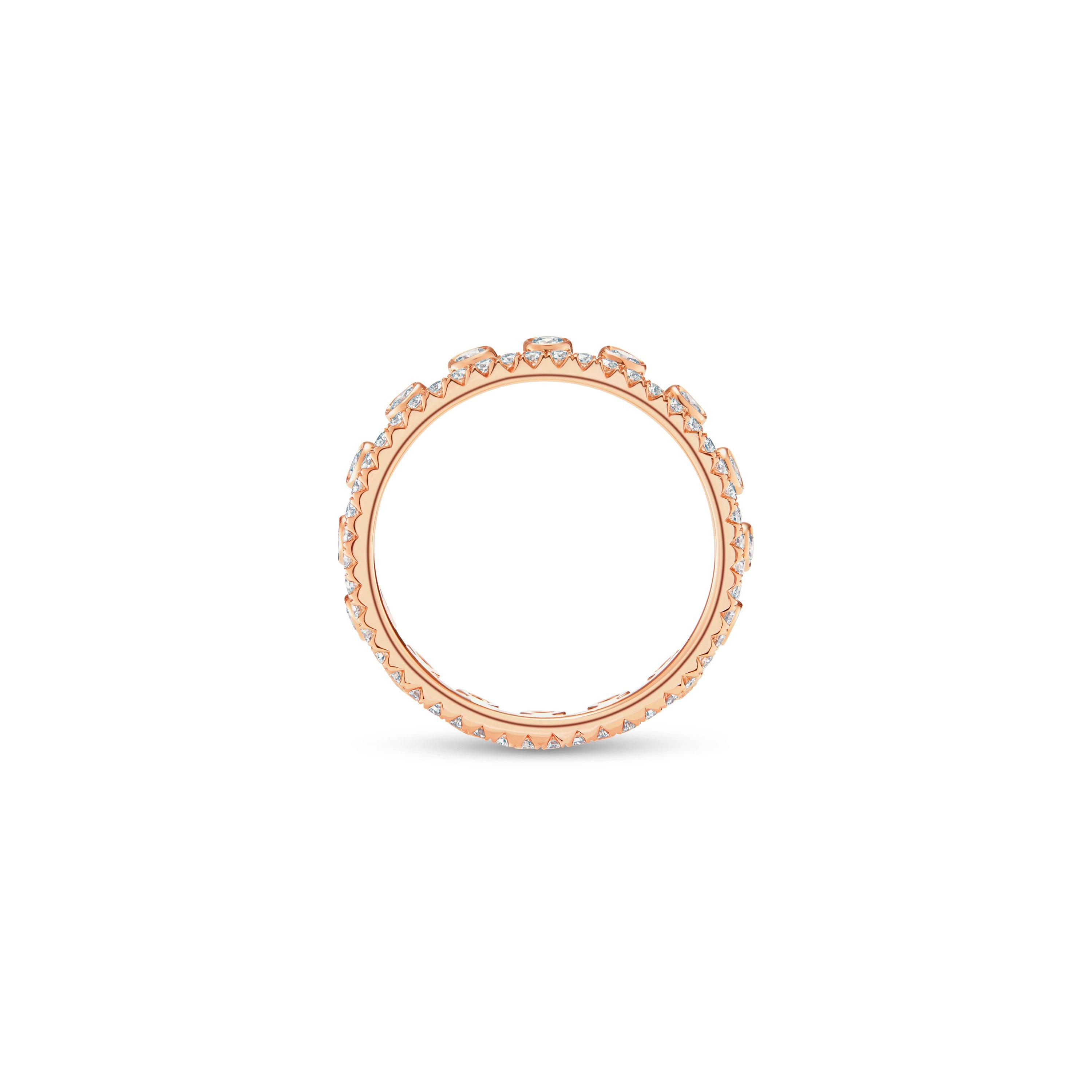 Dewdrop 玫瑰金單層全密鑲戒指, image 2