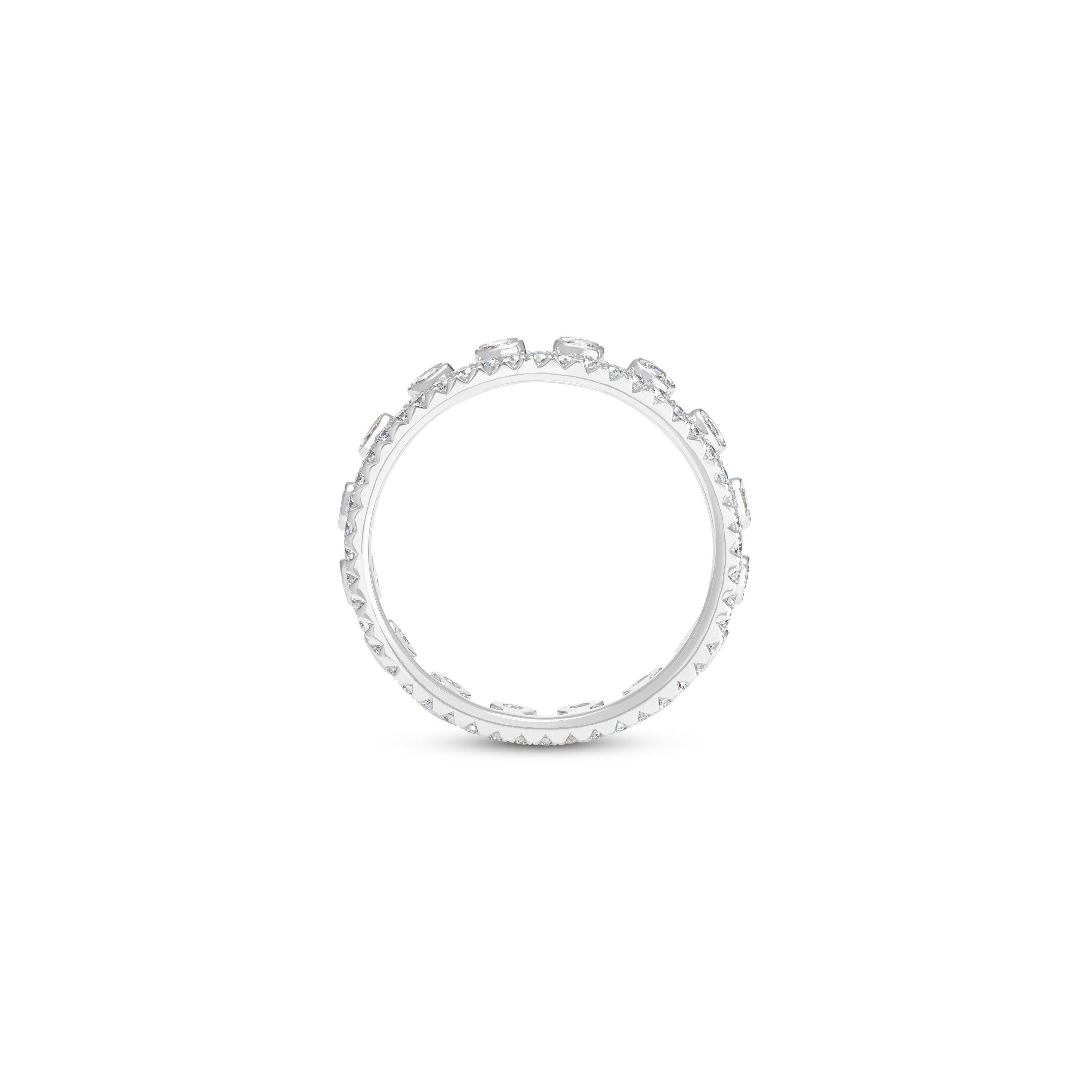 Dewdrop 白金單層全密鑲戒指, image 2