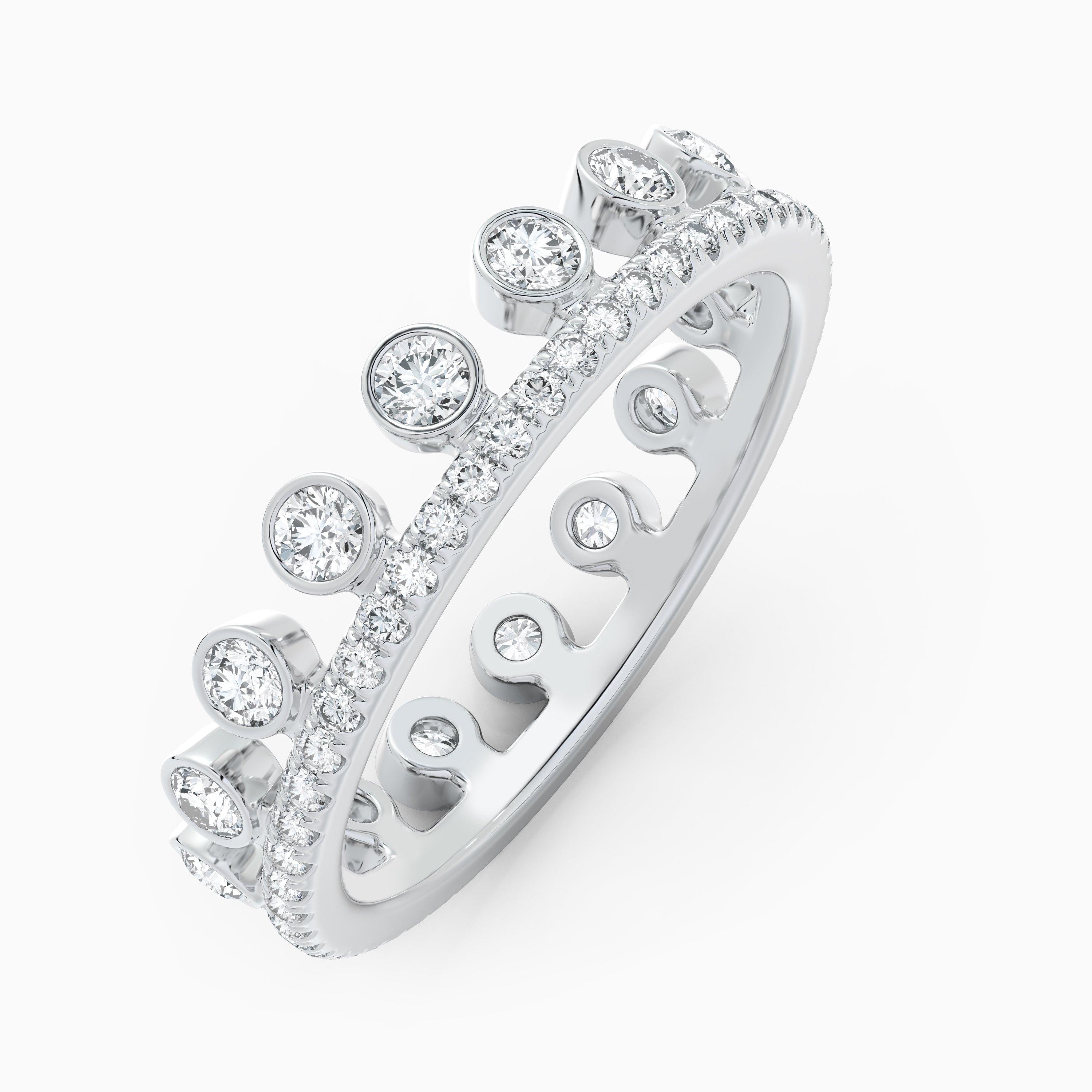 Dewdrop Pavé Ring in White Gold, image 2