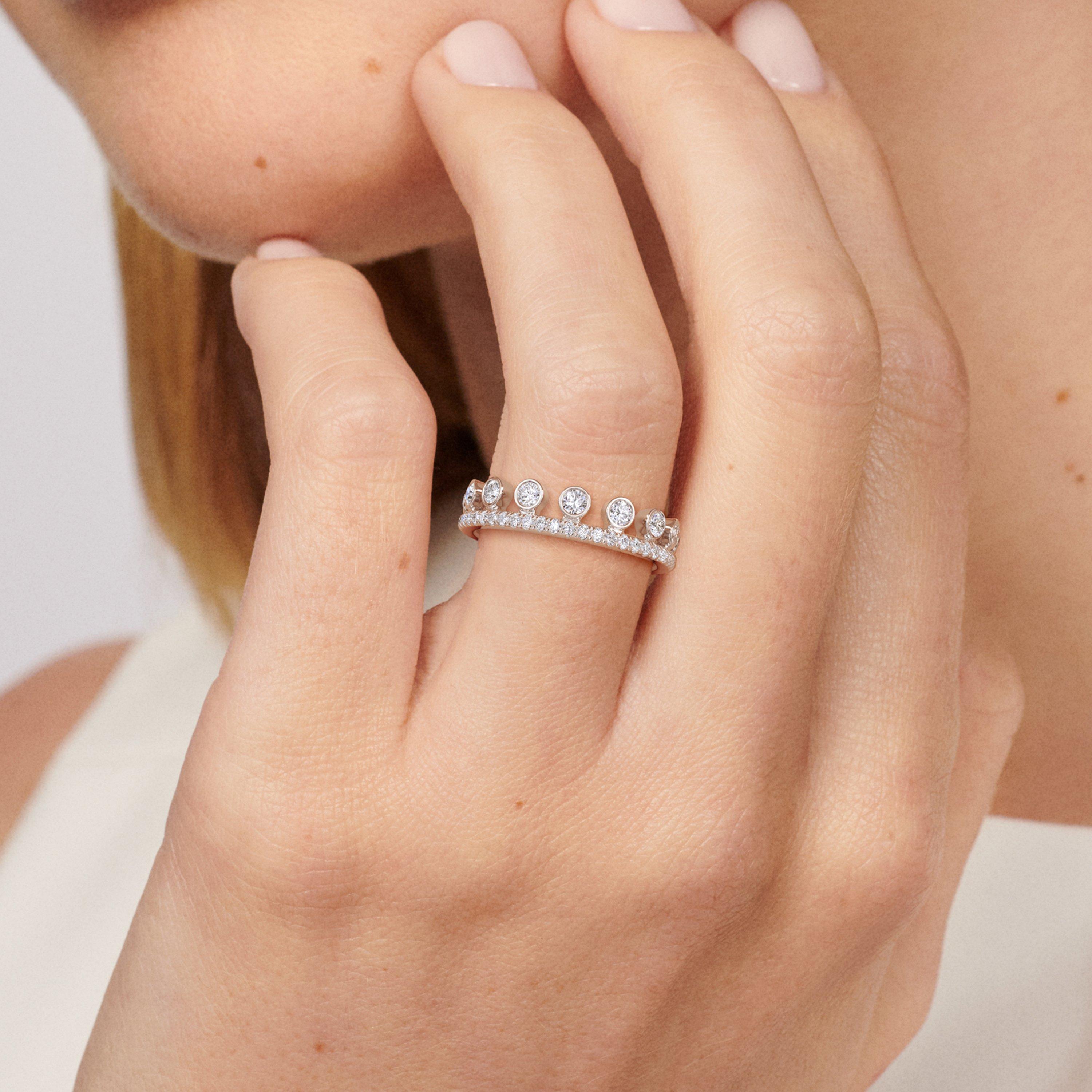 Bague pav&eacute;e Dewdrop en or blanc, image 3