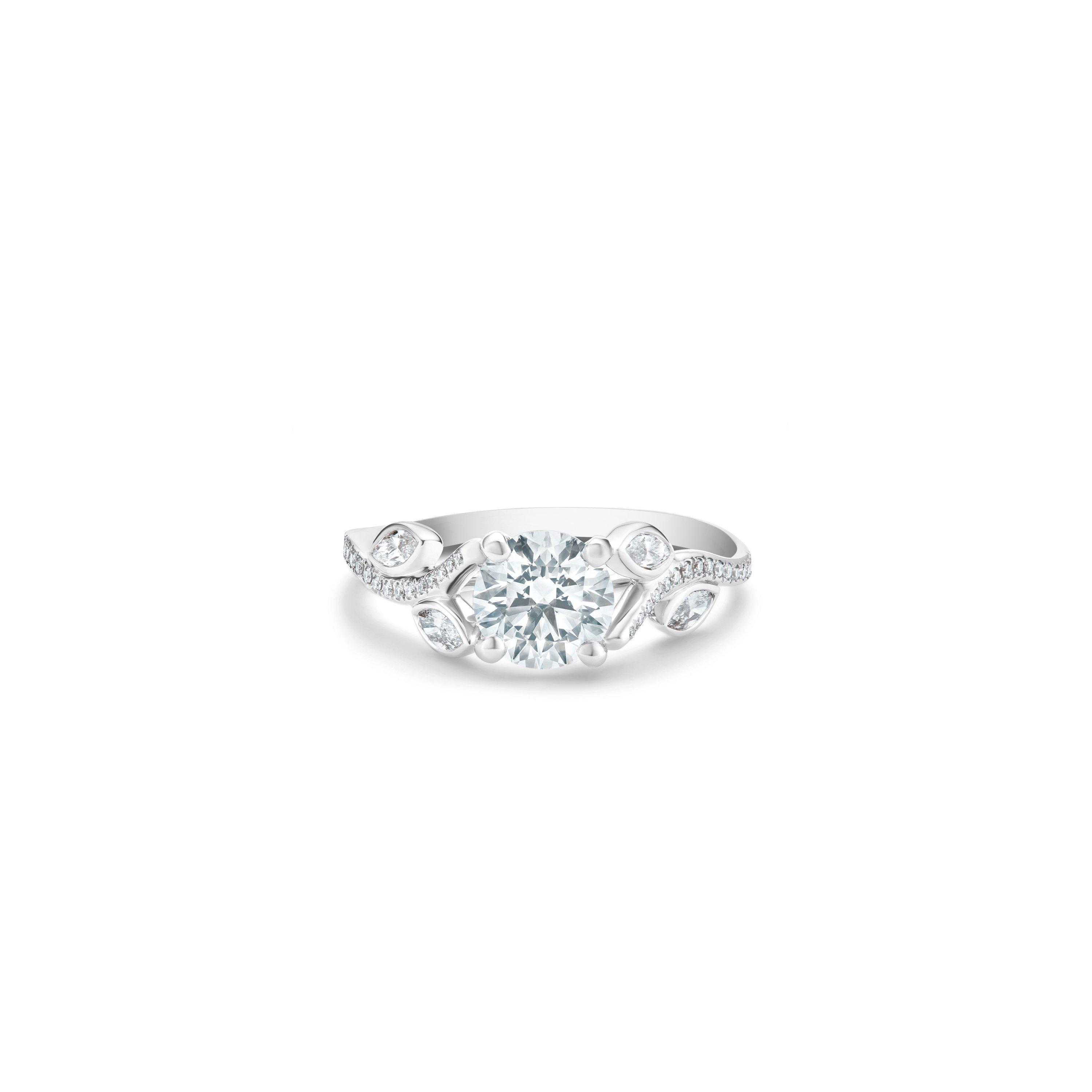 Debeers Adonis Rose Round Brilliant Diamond Ring In Metallic