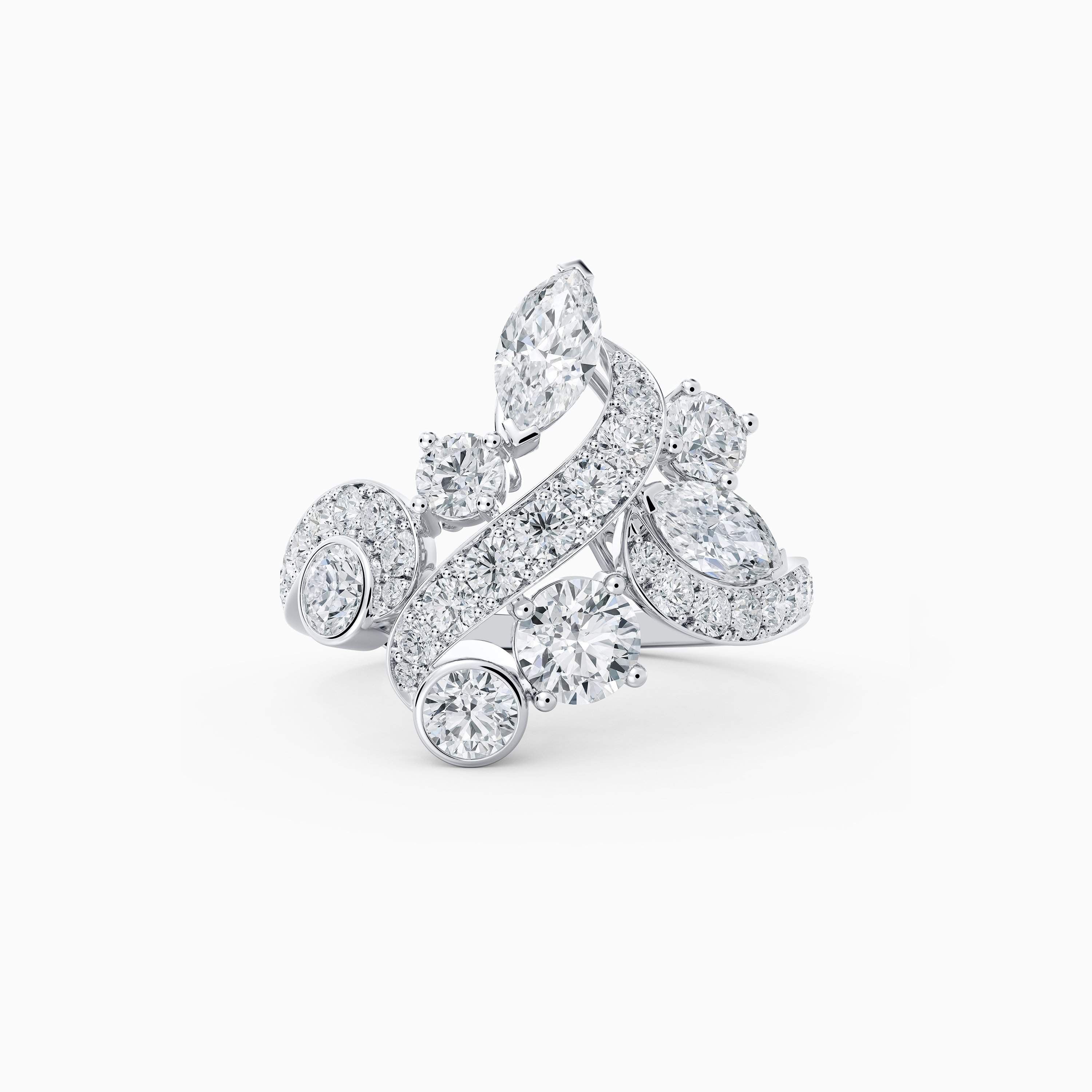 Bague Cocktail Adonis Rose en Or Blanc Bague Cocktail Adonis Rose en Or Blanc, image 1