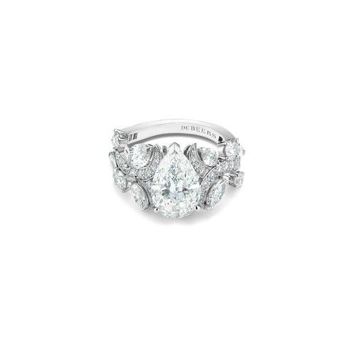 Adonis Rose engagement ring and wedding band, De Beers