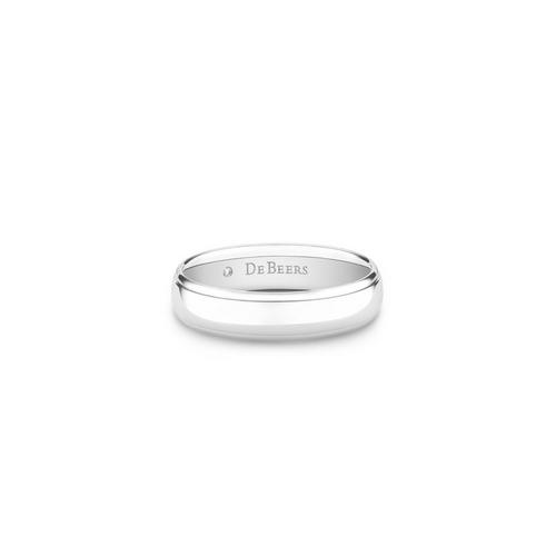 Debeers Stepped Edge Band In White