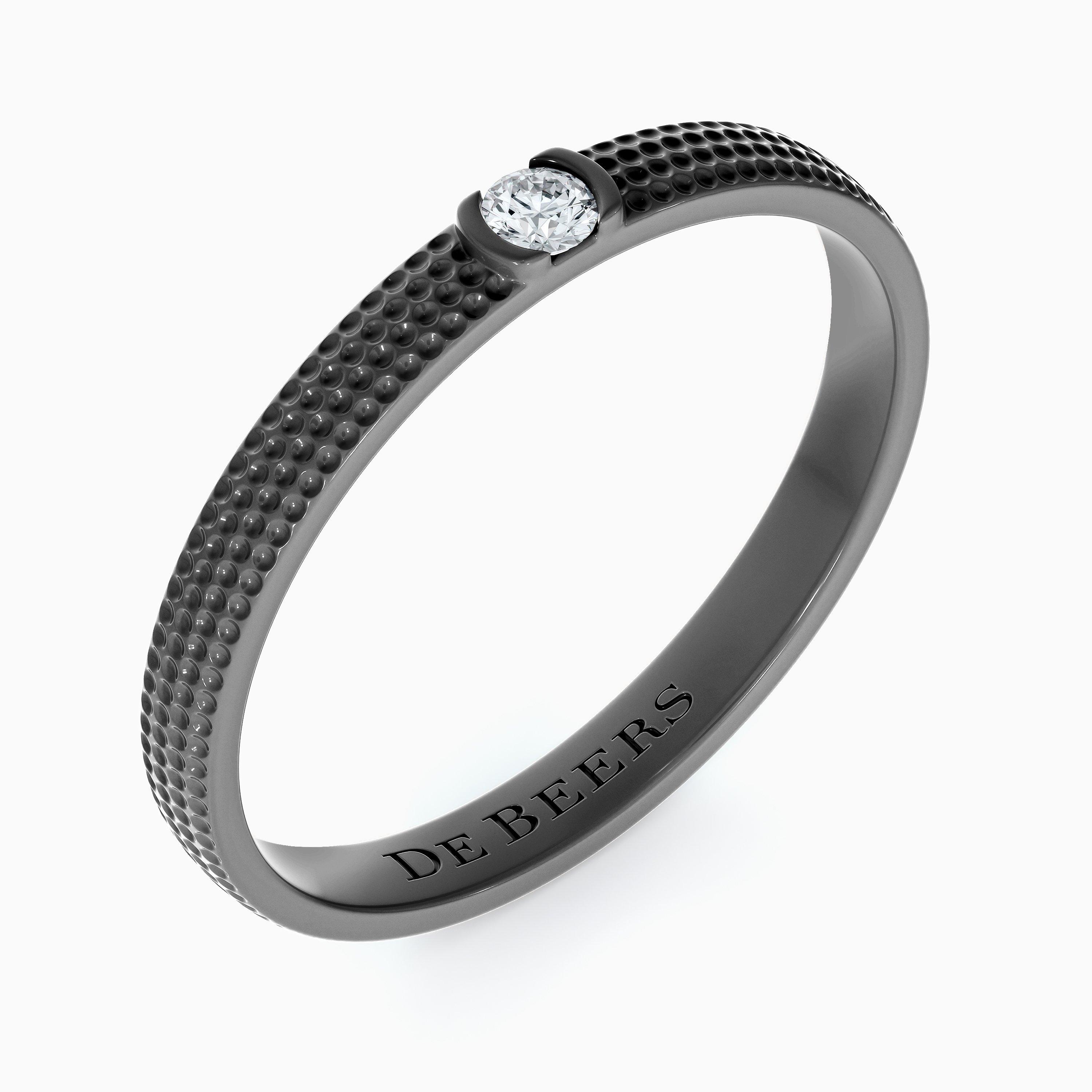 Talisman Azulea Small Band in Black Rhodium-Plated Gold, image 2