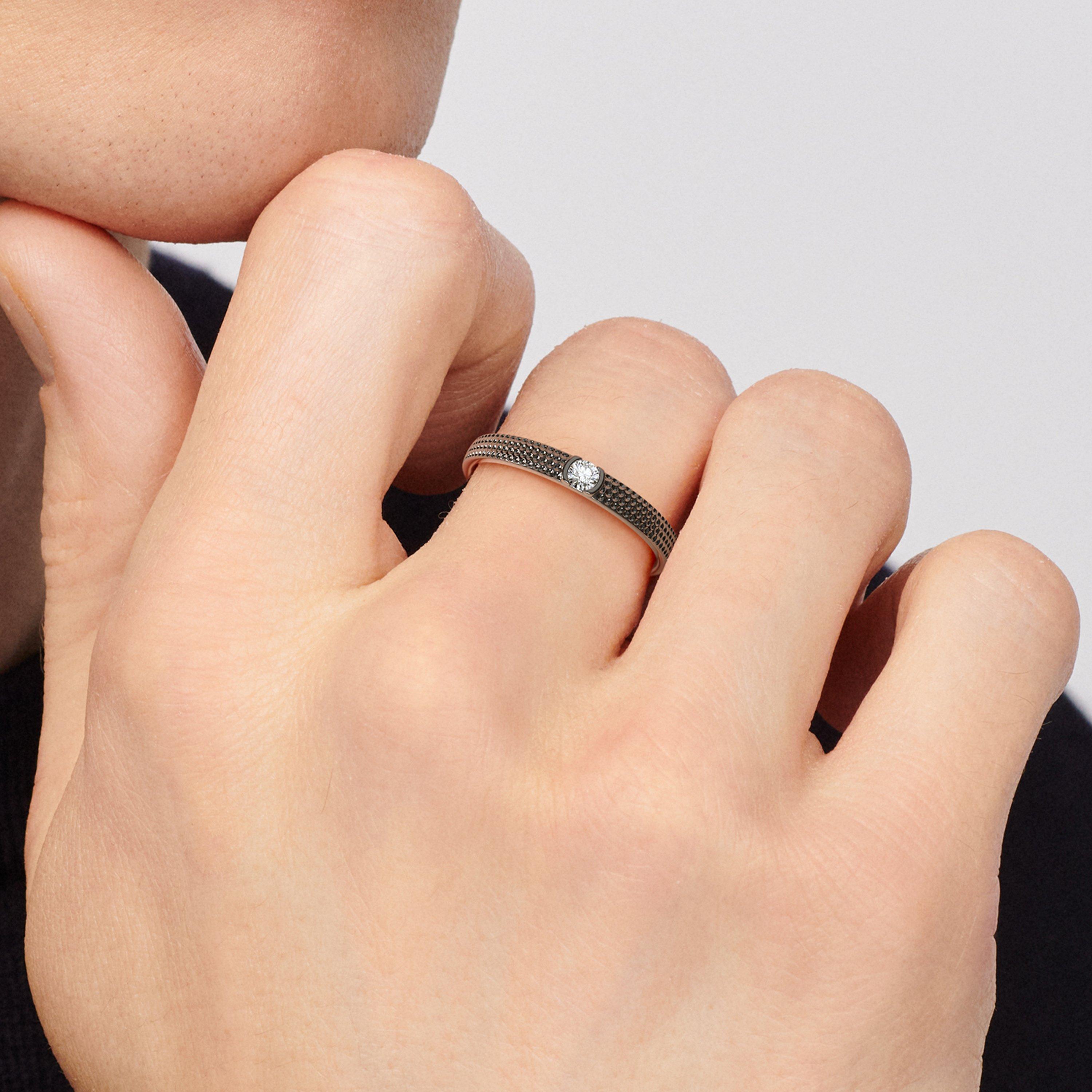 Bague Talisman Azulea small en or rhodi&eacute; noir, image 5