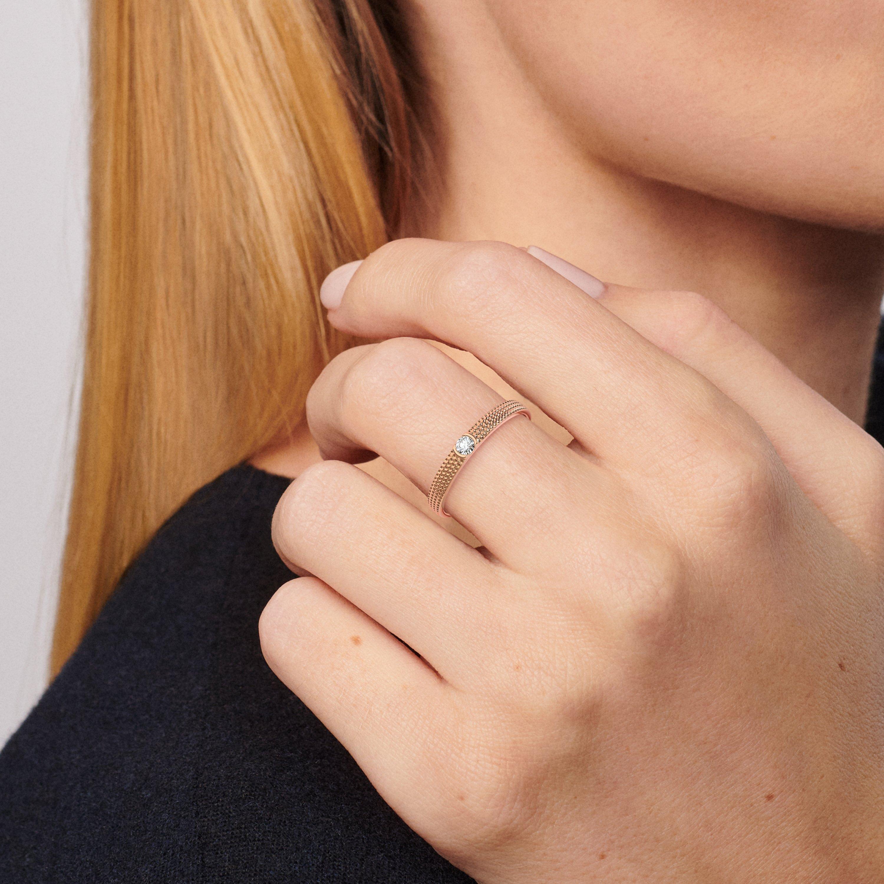 Bague Talisman Azulea small en or rose, image 3