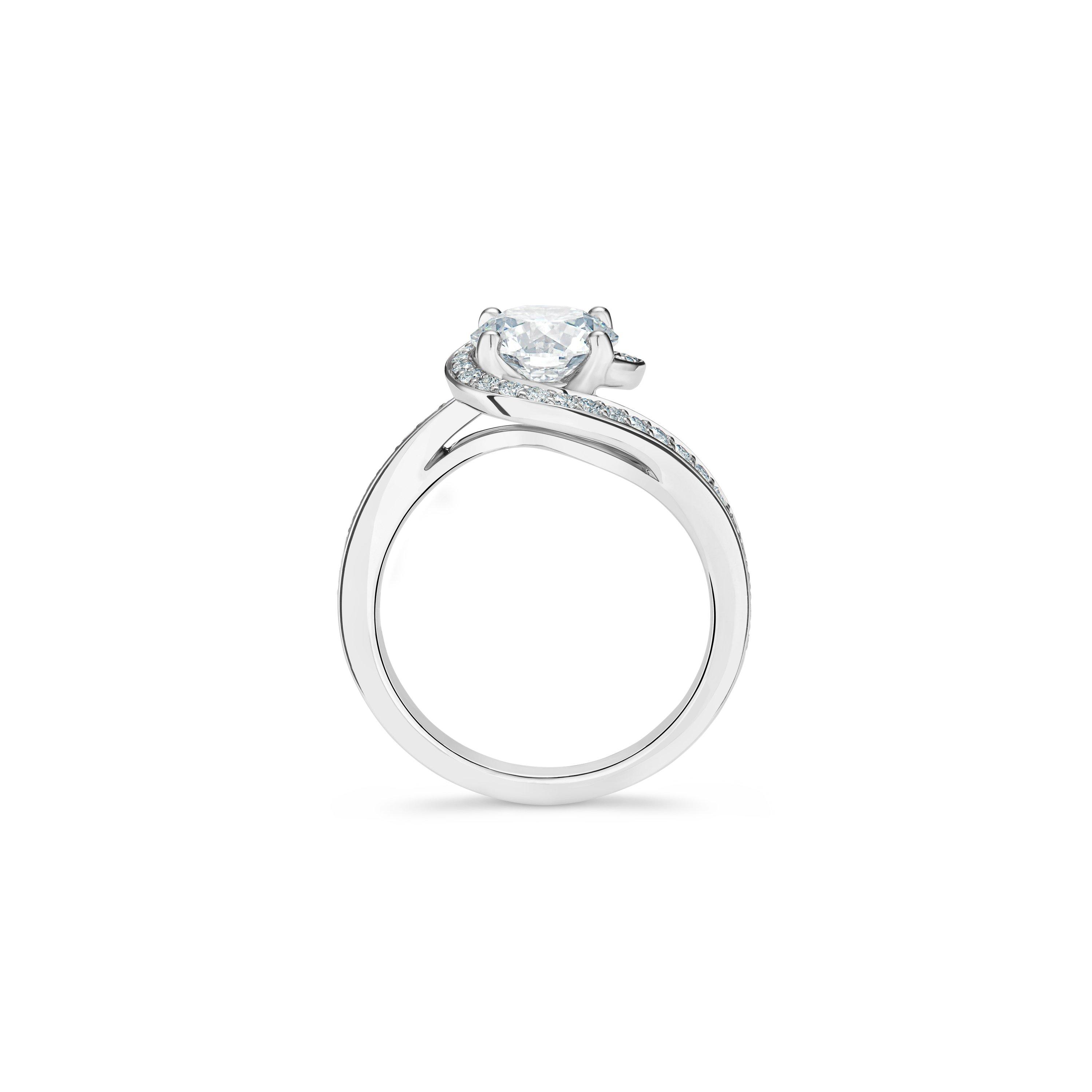 Caress diamond solitaire engagement ring, De Beers