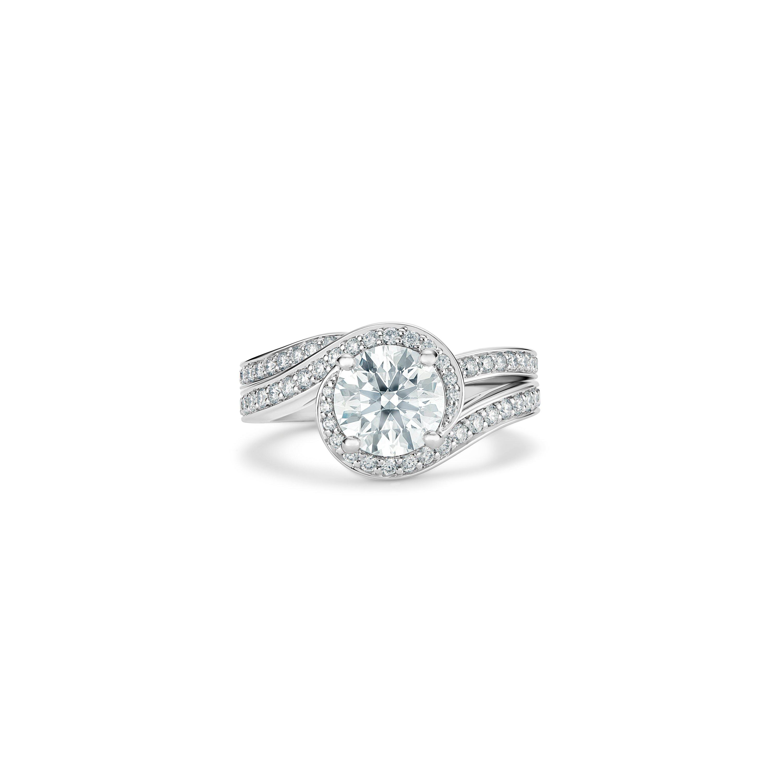 Caress diamond solitaire engagement ring, De Beers