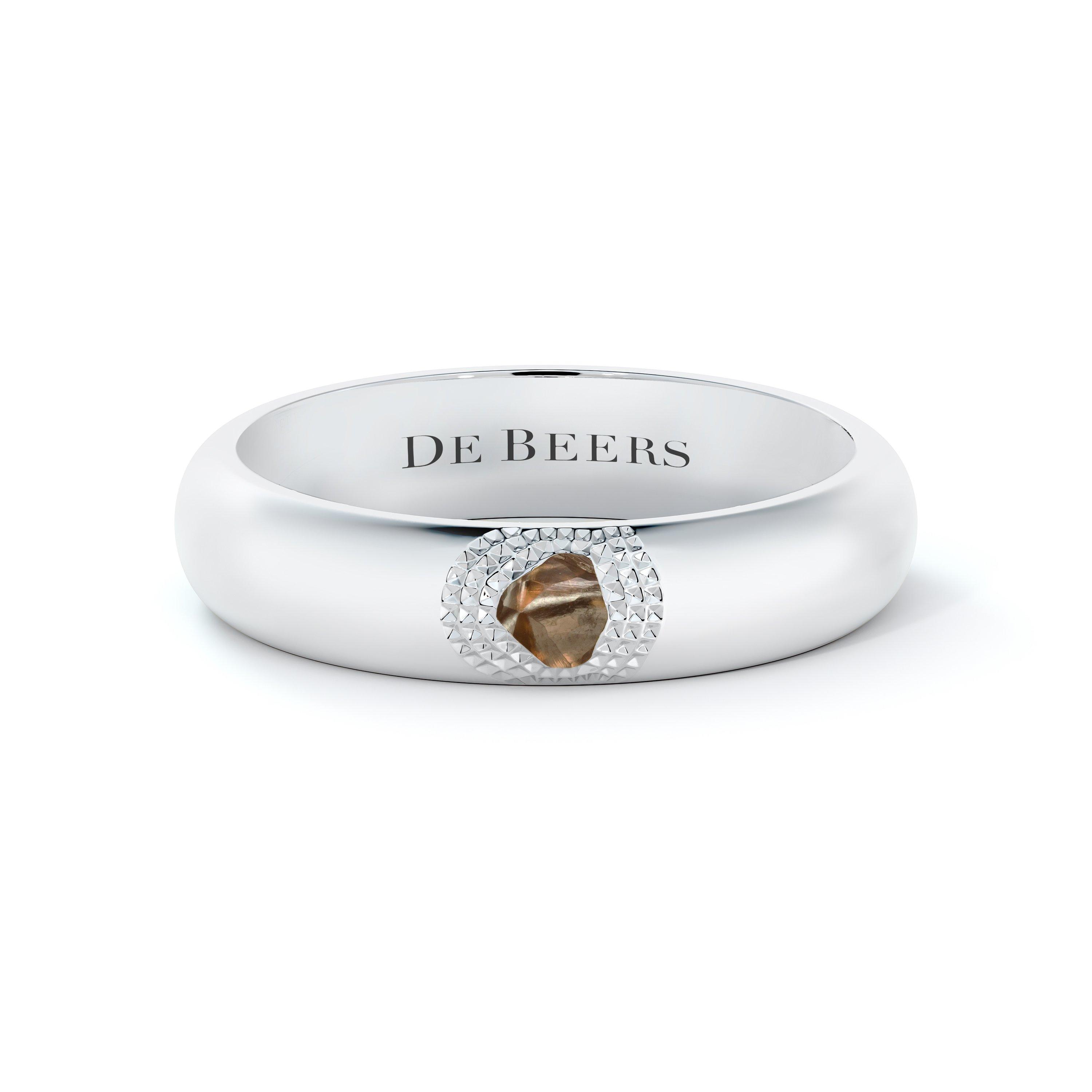 Talisman large band in white gold De Beers DE