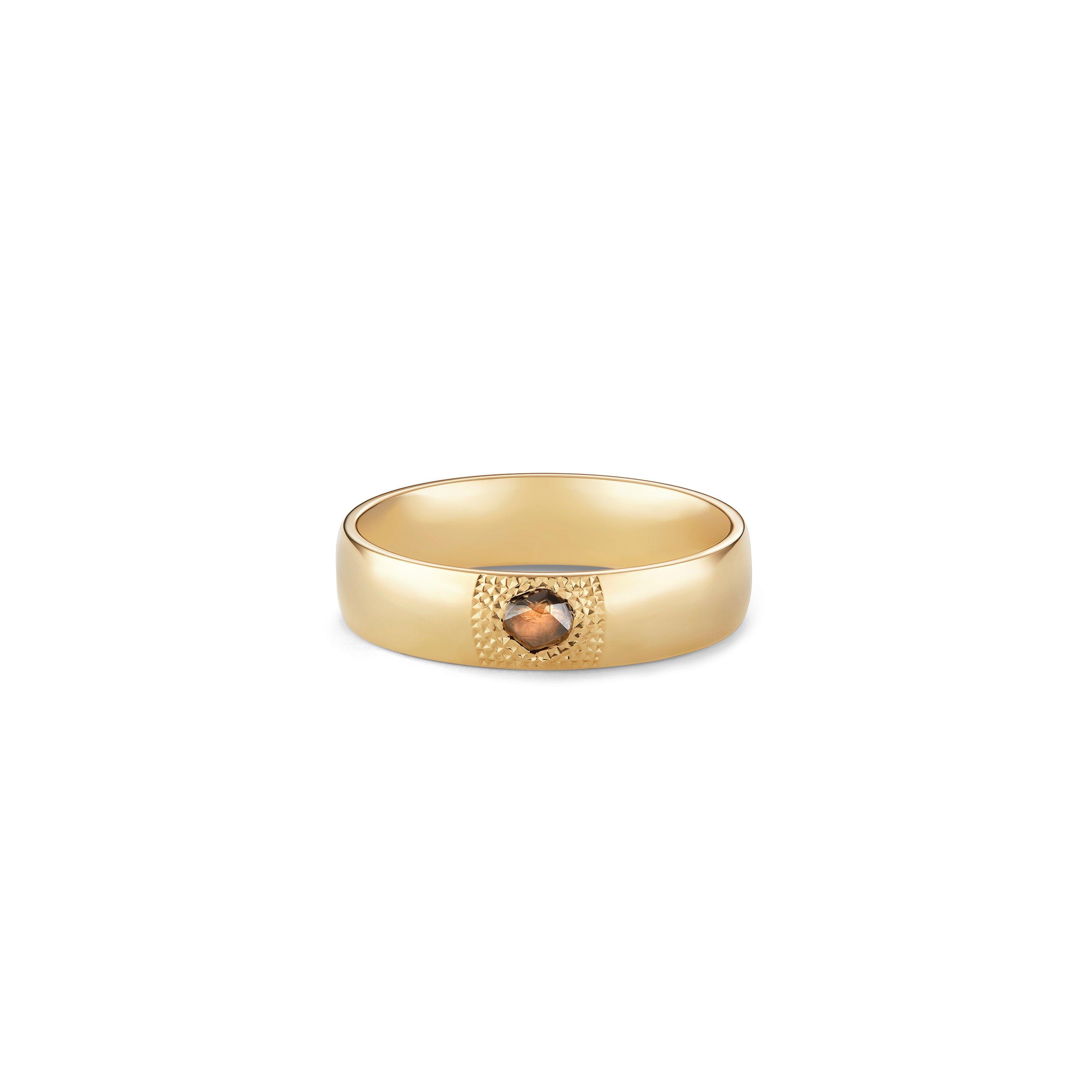 Talisman large band in yellow gold, image 1