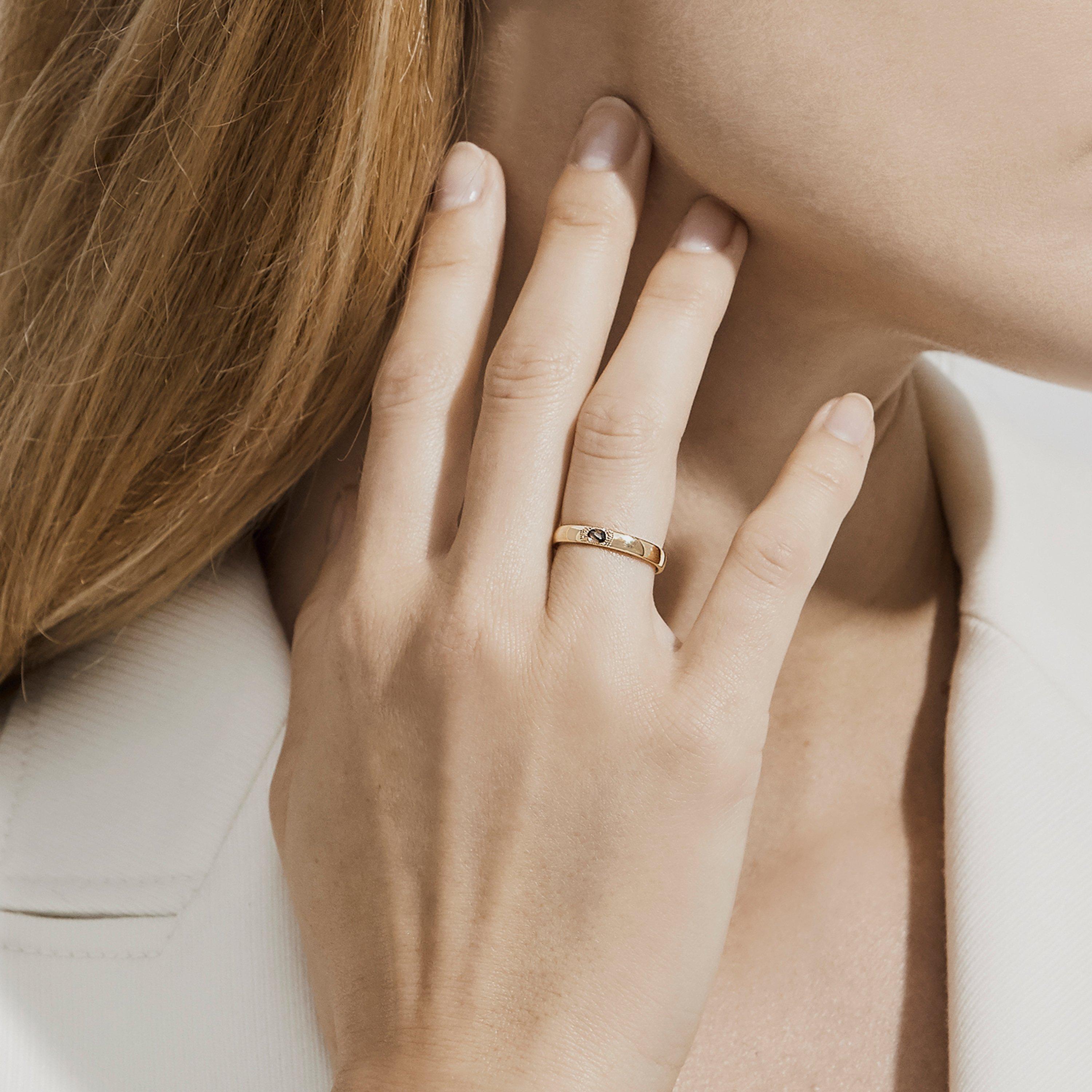 Bague Talisman large en or jaune, image 3