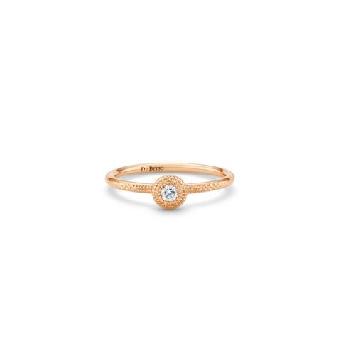 Talisman round brilliant diamond ring in rose gold