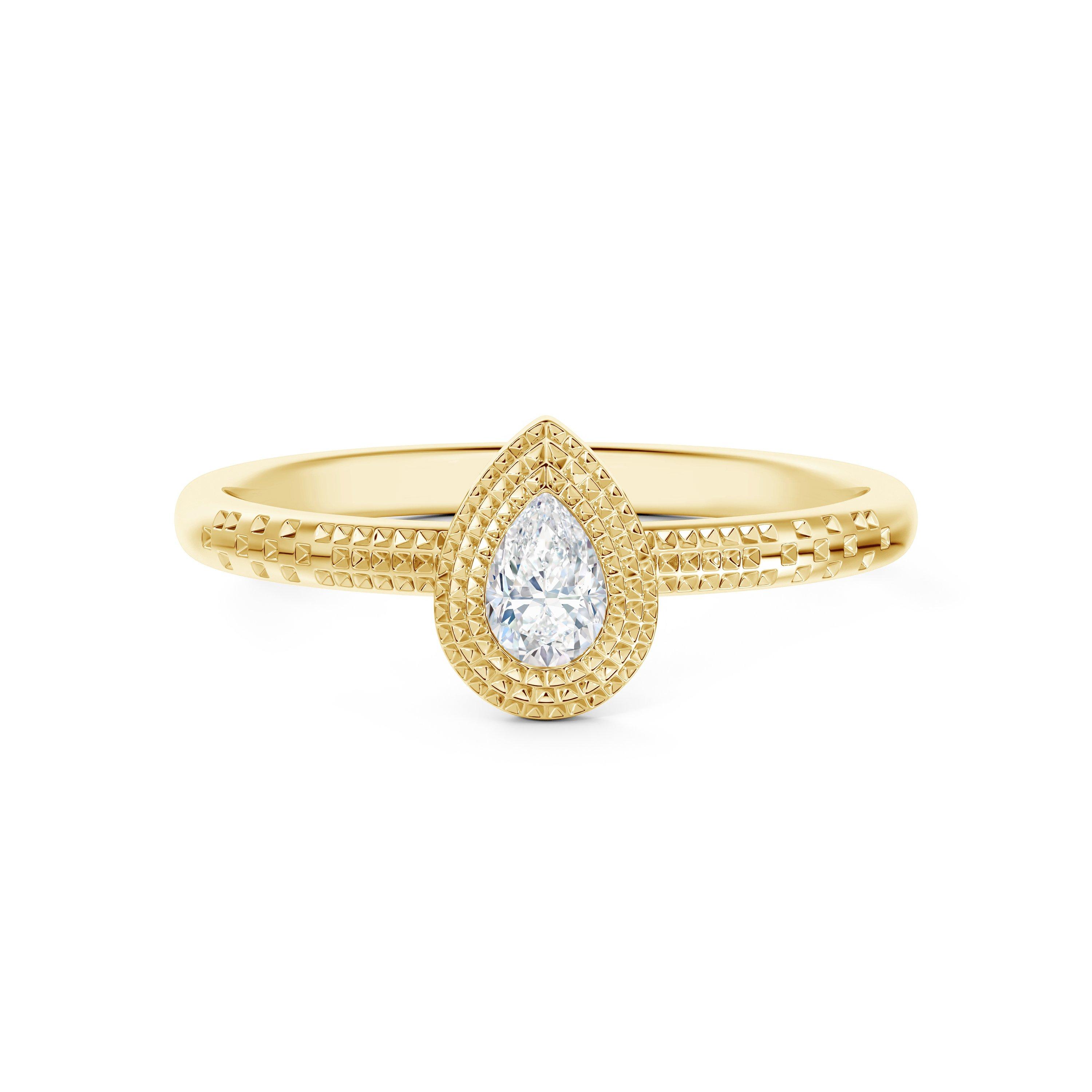 Debeers Talisman Pear-shaped Diamond Ring In Gold