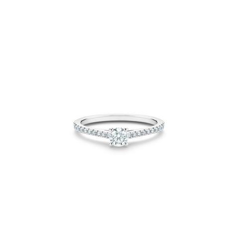 DB Classic Pavé round brilliant diamond ring in platinum