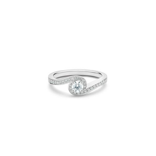 Debeers Caress Round Brilliant Diamond Ring In White