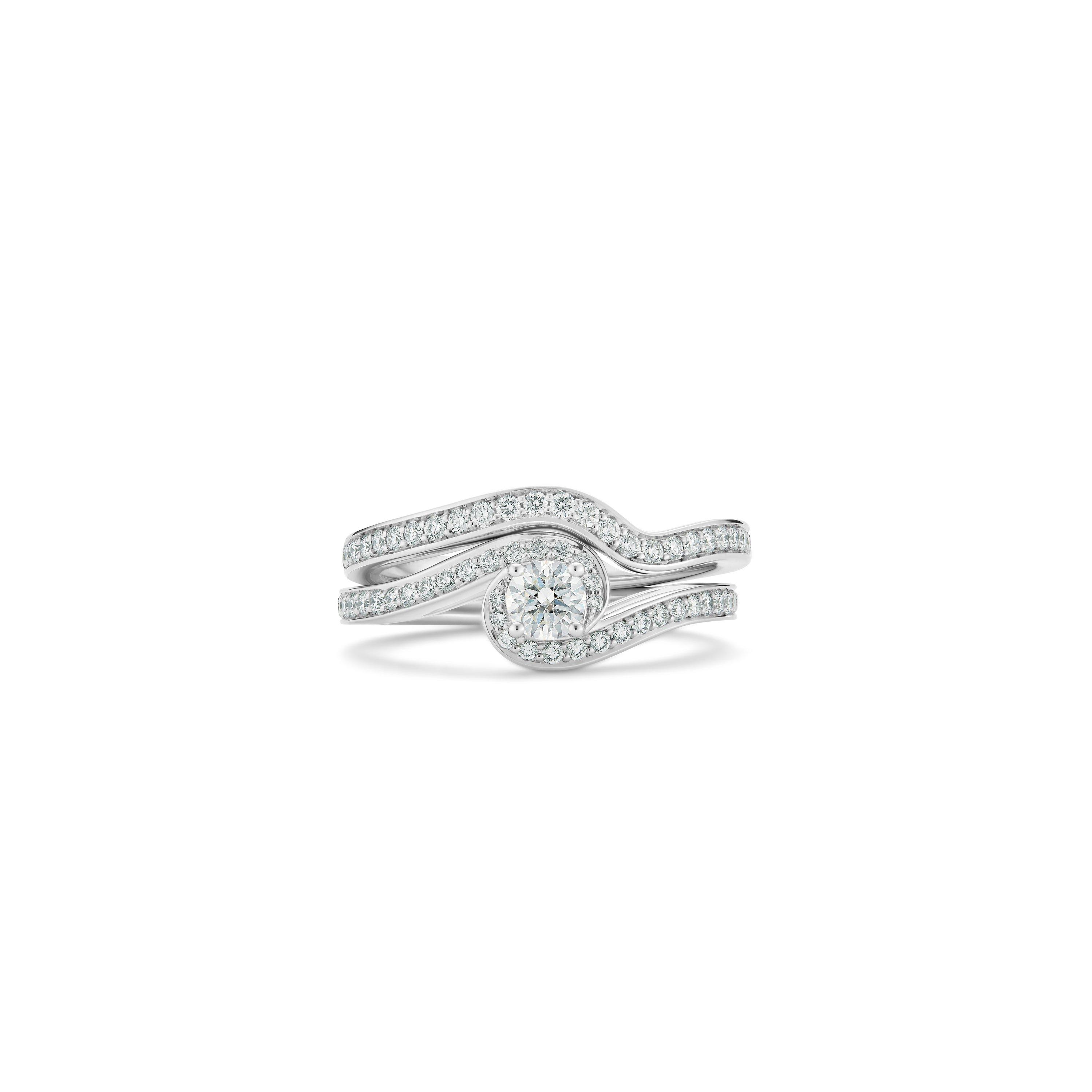 Caress diamond solitaire engagement ring, De Beers