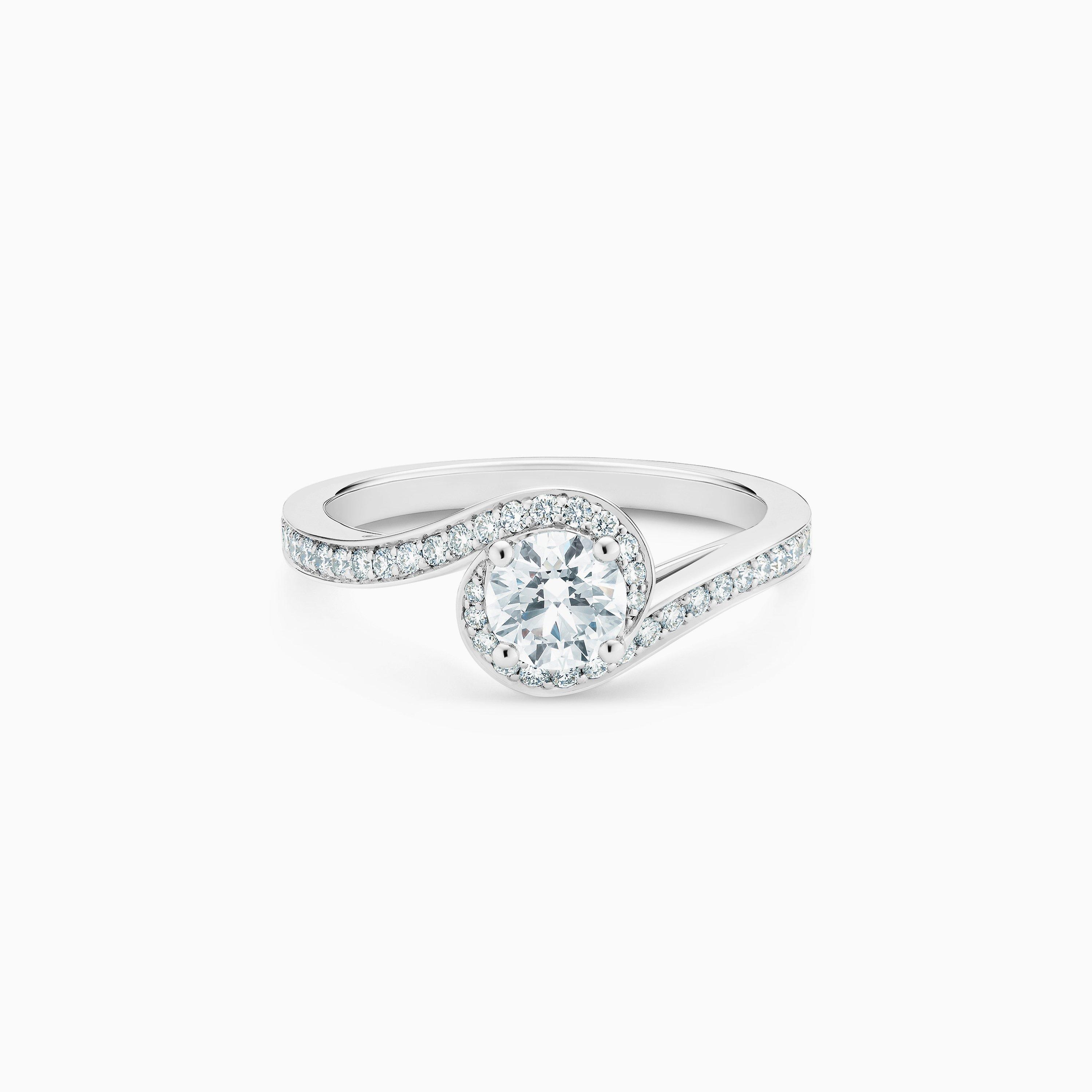 Caress Round Brilliant Diamond Ring in Platinum, image 1