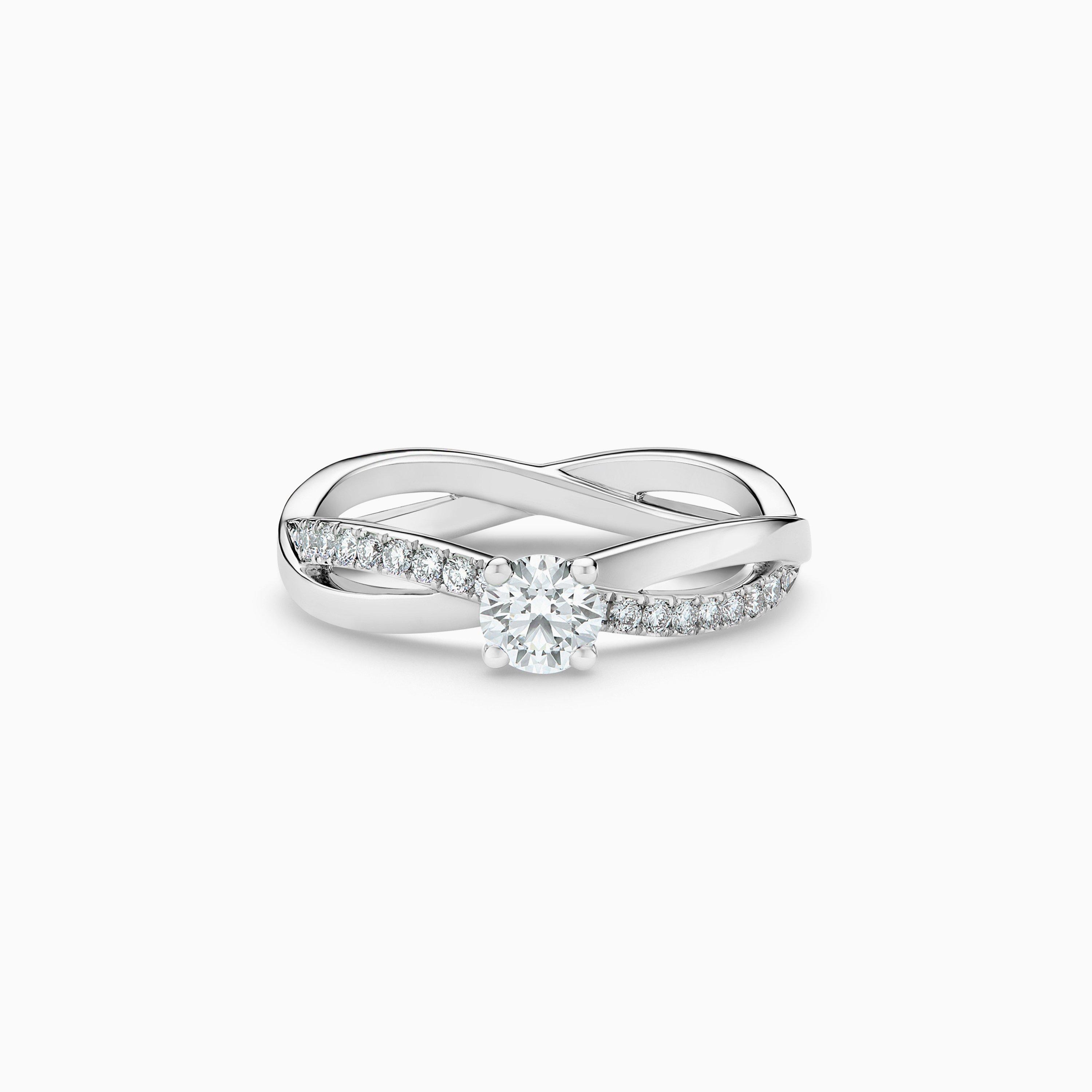 Infinity Round Brilliant Diamond Ring in Platinum, image 1