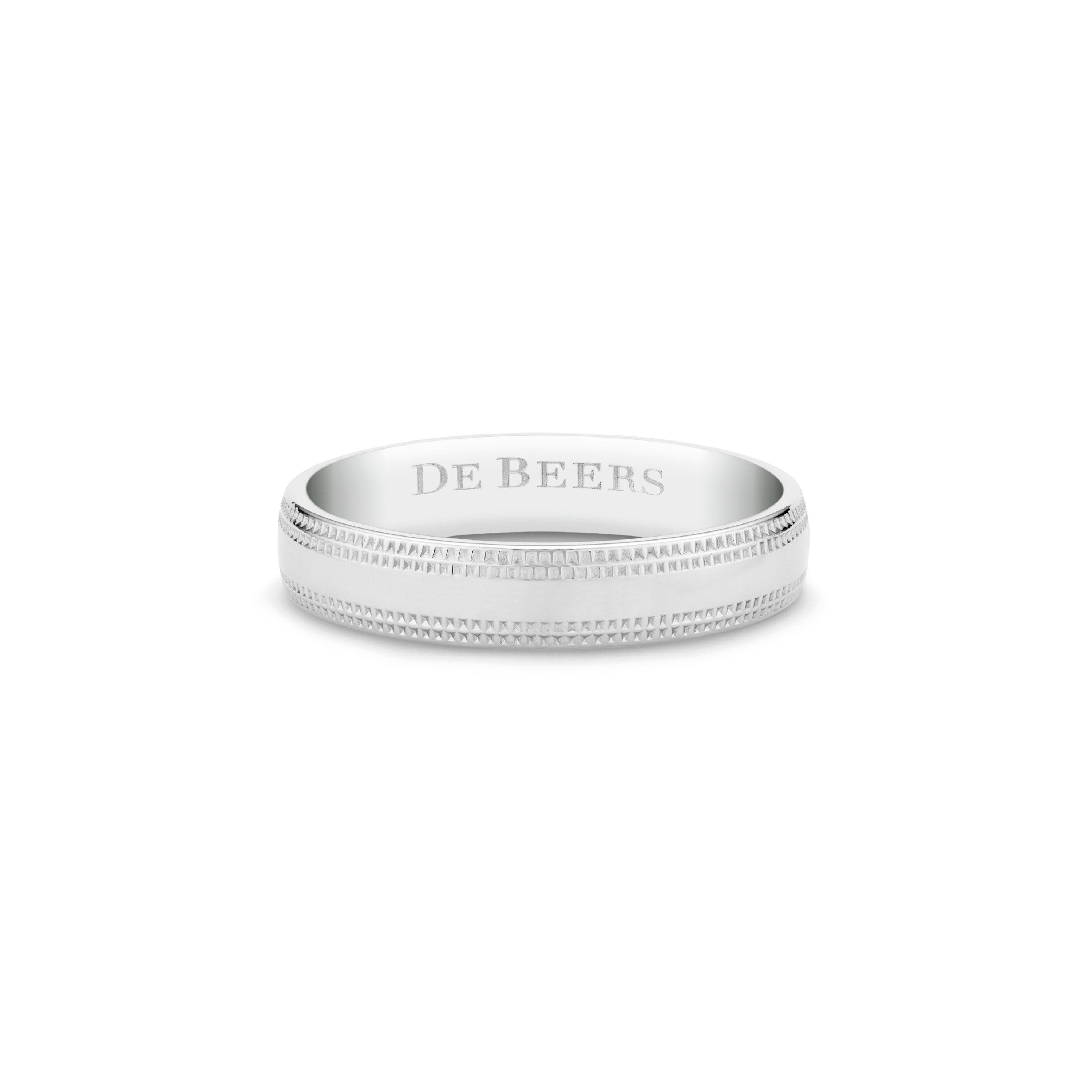 Debeers Wide Court Poincon Band In White