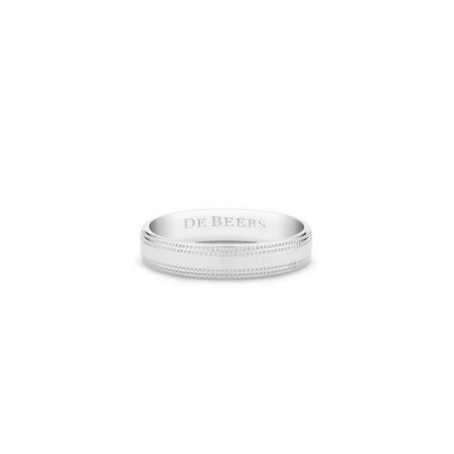 Debeers Wide Court Poincon Band In White