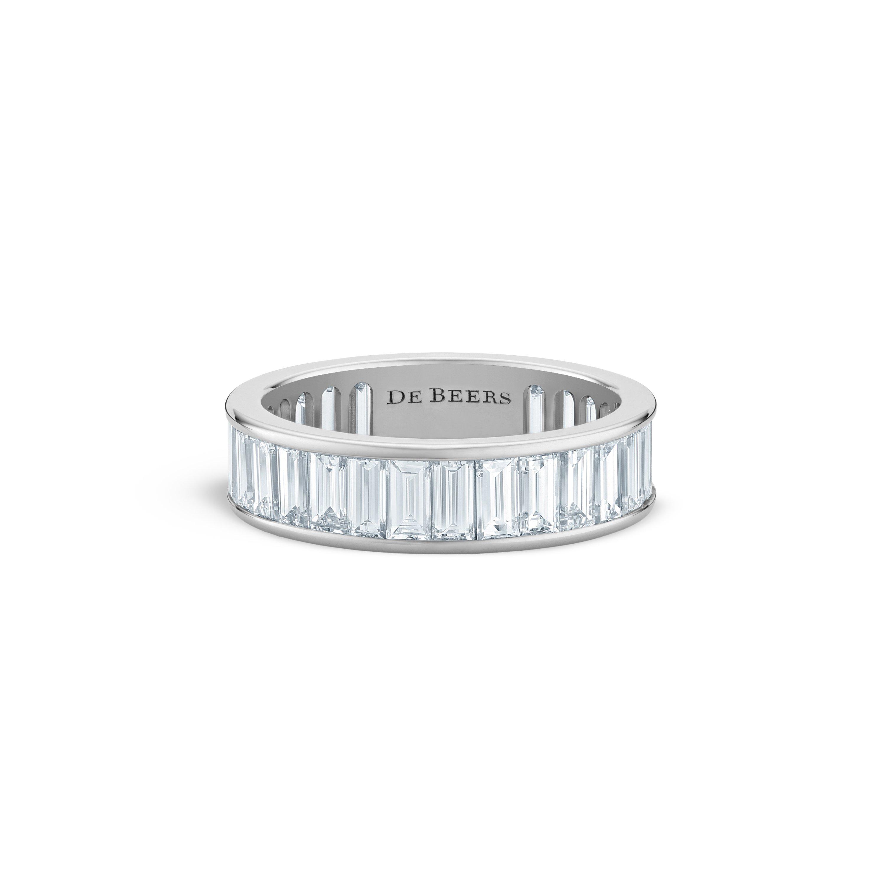 DB Classic baguette-cut eternity band in platinum