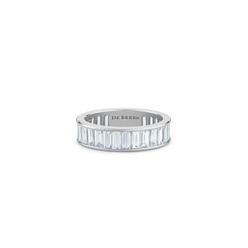 Debeers Db Classic Baguette-cut Eternity Band In White