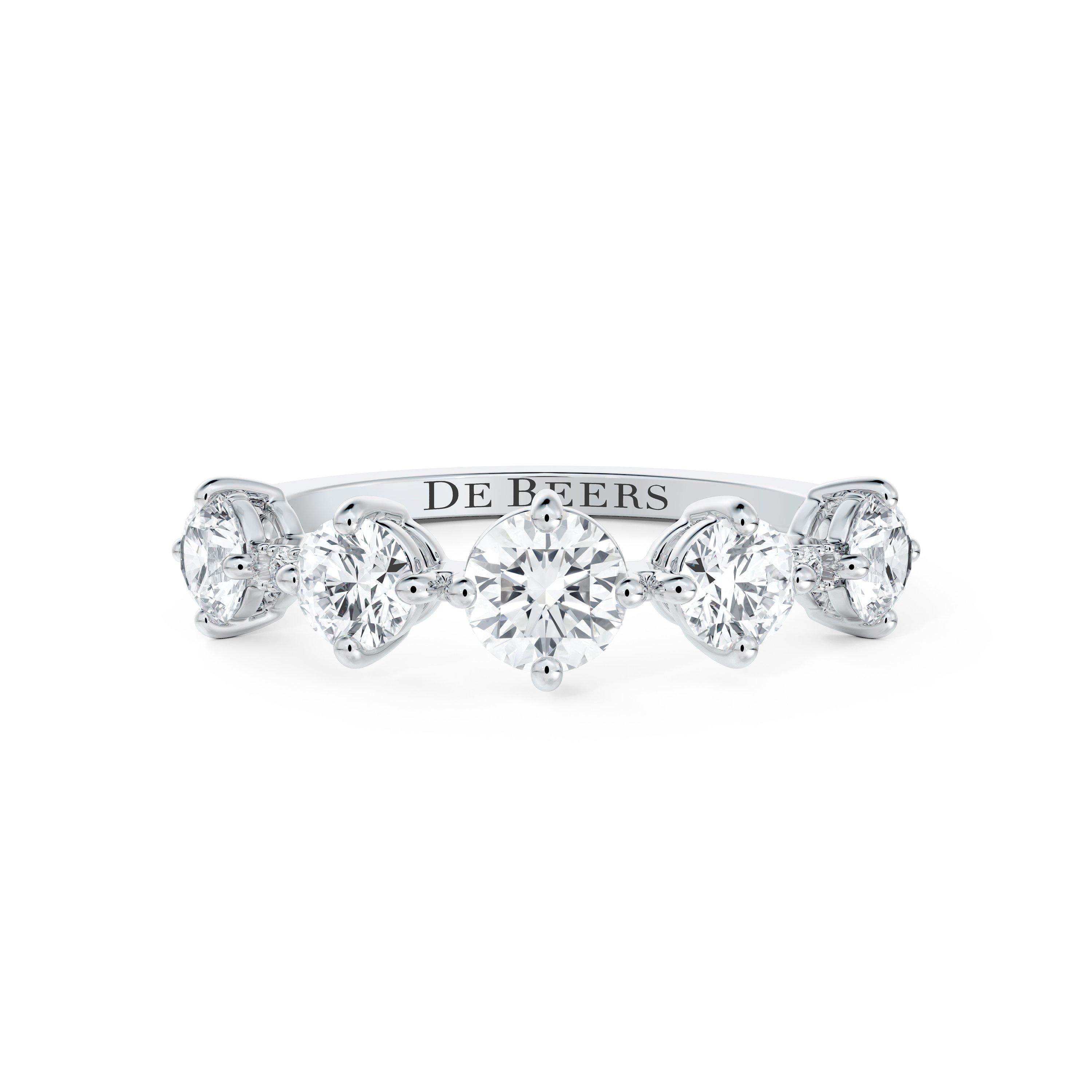 De Beers 18kt white gold Five Line diamond ring