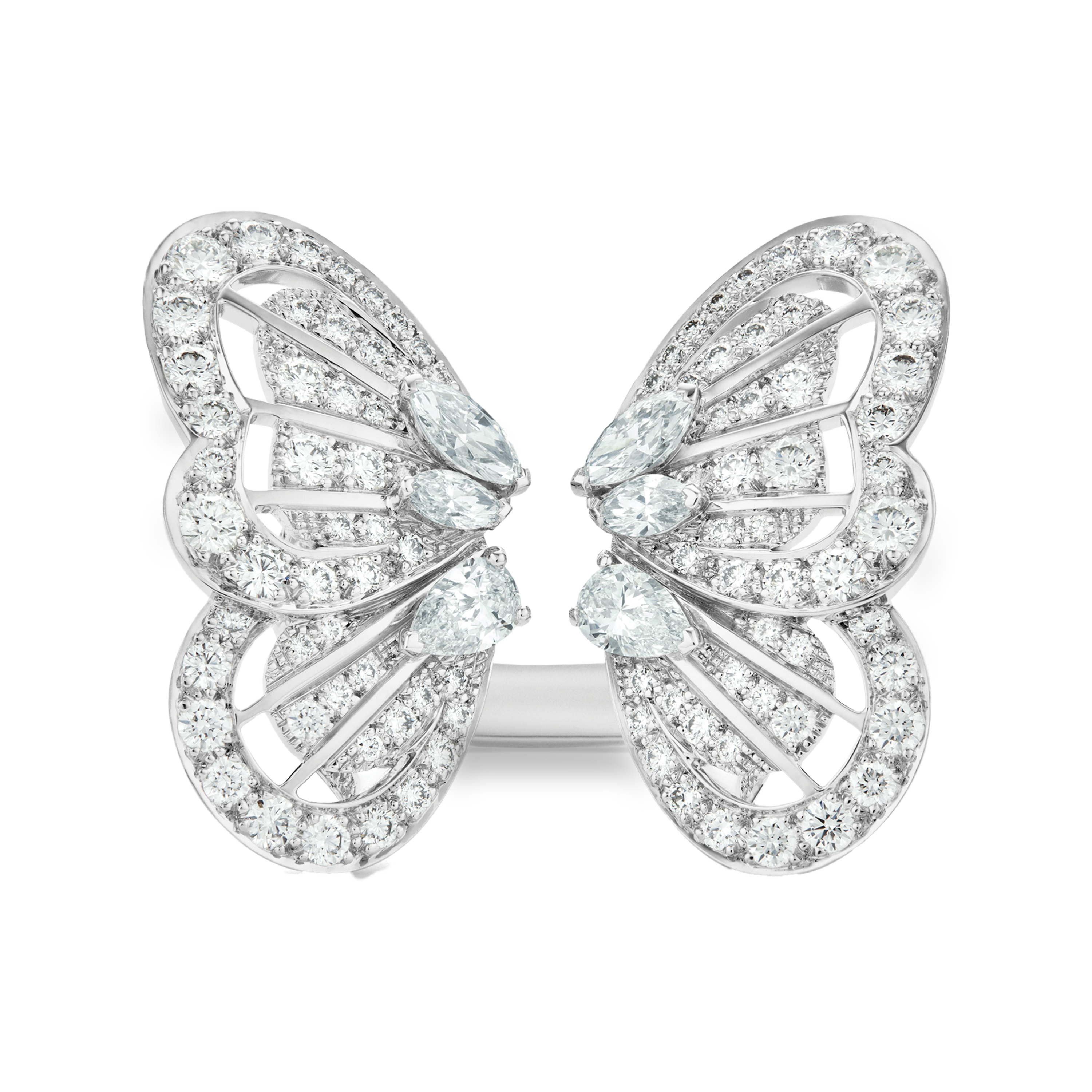 Portraits of Nature butterfly white diamond ring, image 1