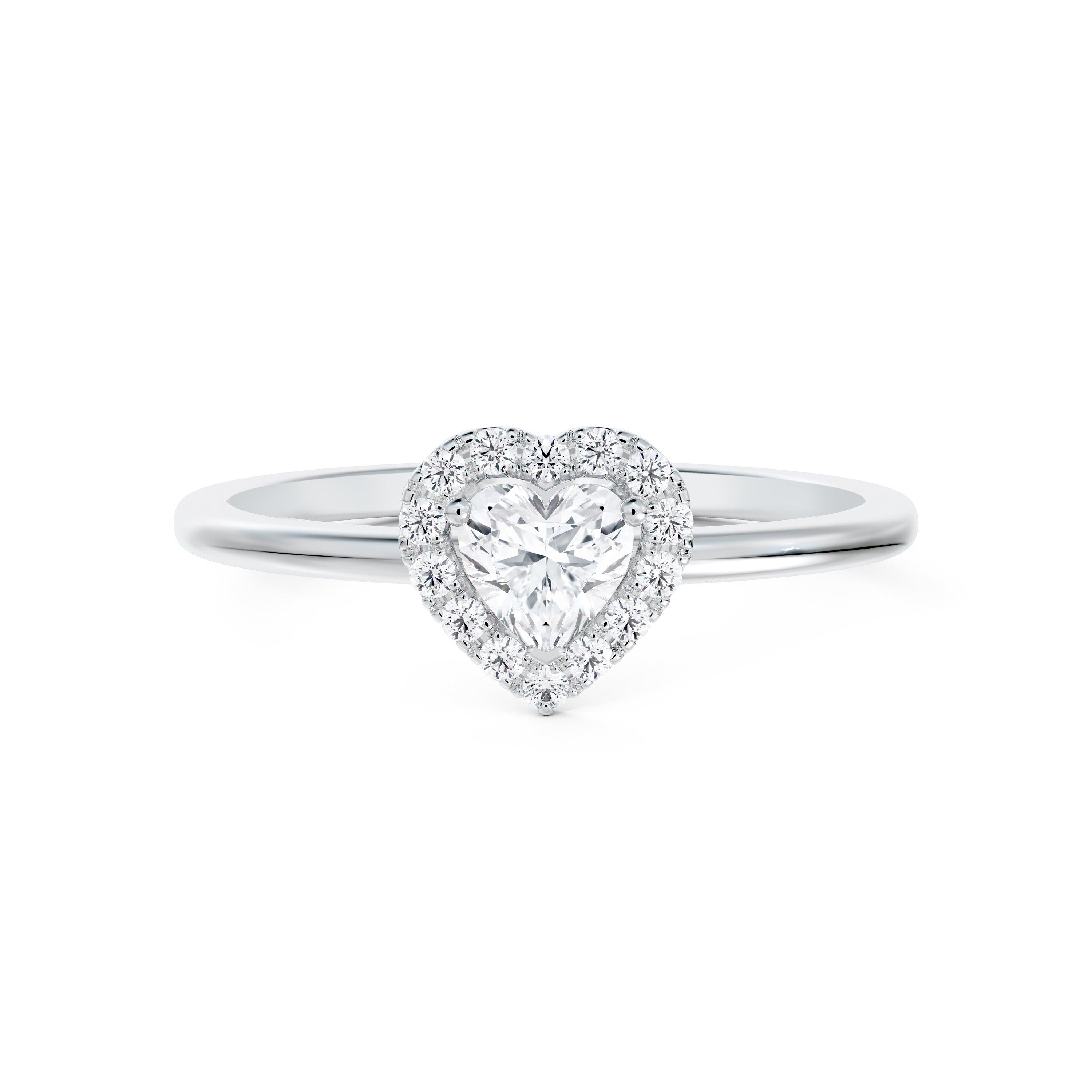 Debeers Aura Heart-shaped Diamond Ring In White