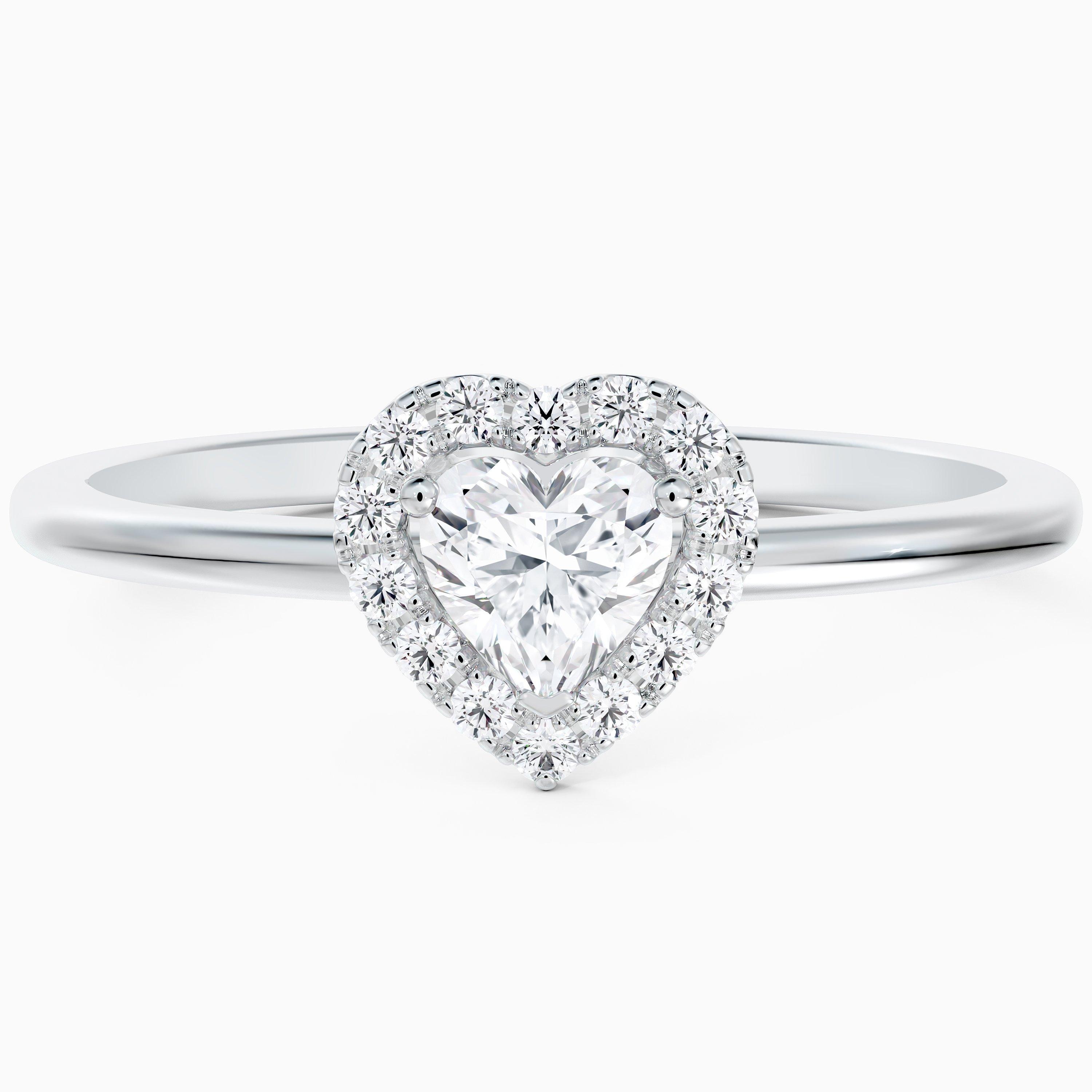 Solitaire Aura taille c&oelig;ur en platine, image 4