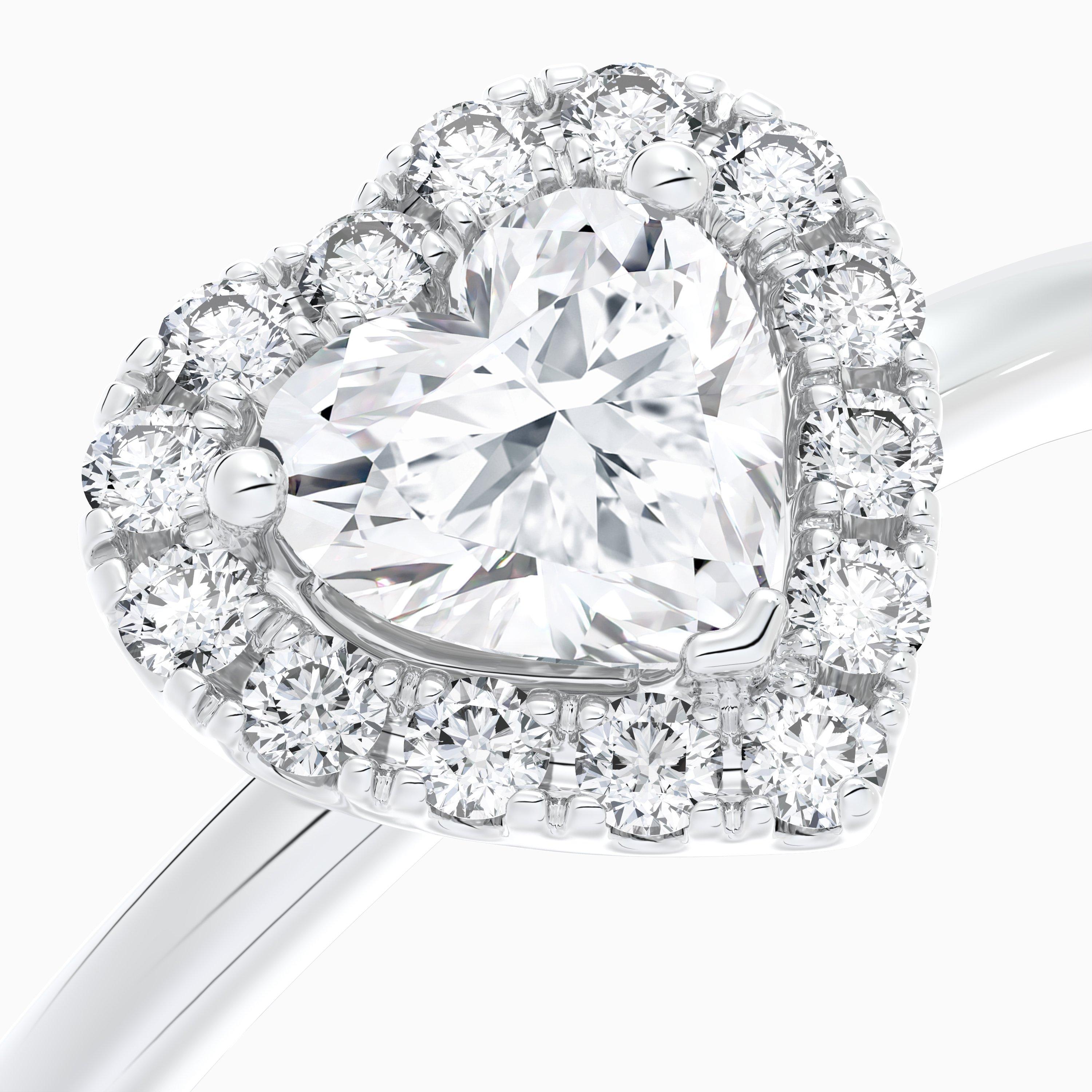 Solitaire Aura taille c&oelig;ur en platine, image 3