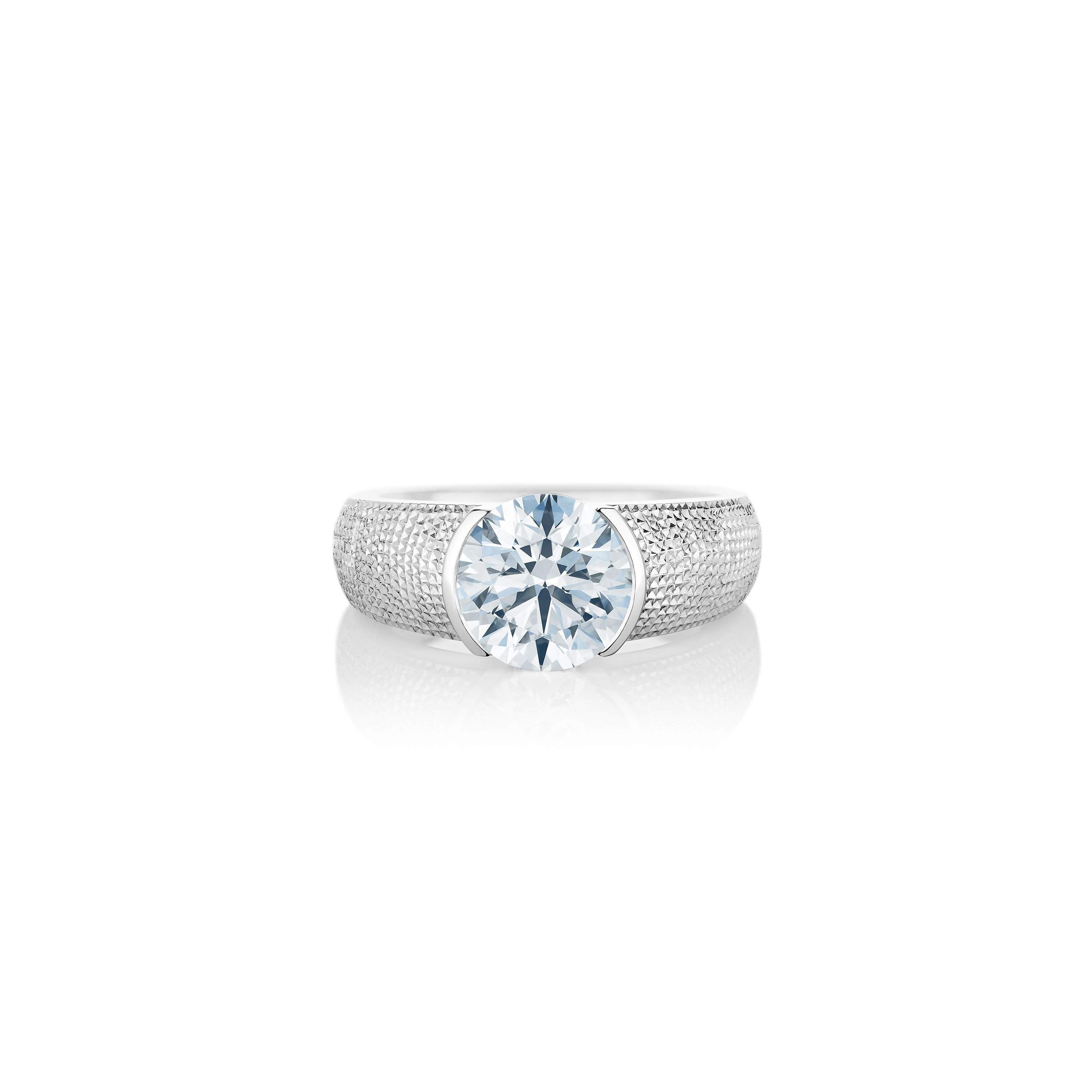 Brio Round Brilliant Diamond Ring in White Gold De Beers UK