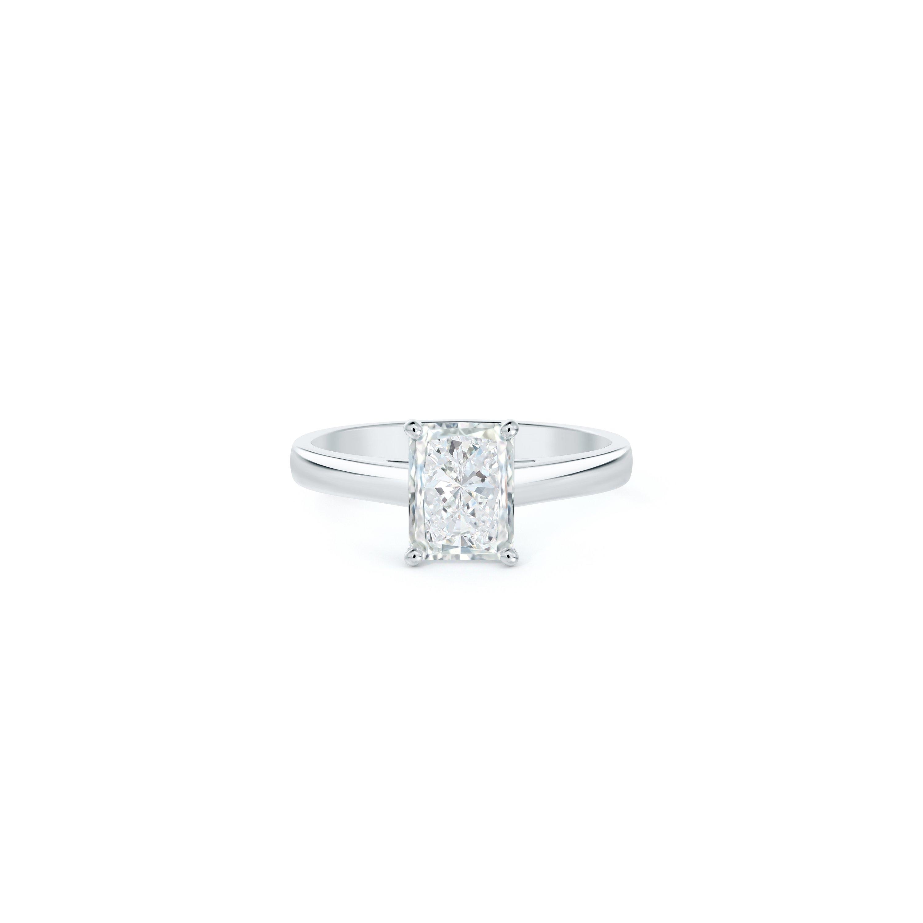DB Classic radiant cut diamond ring in platinum