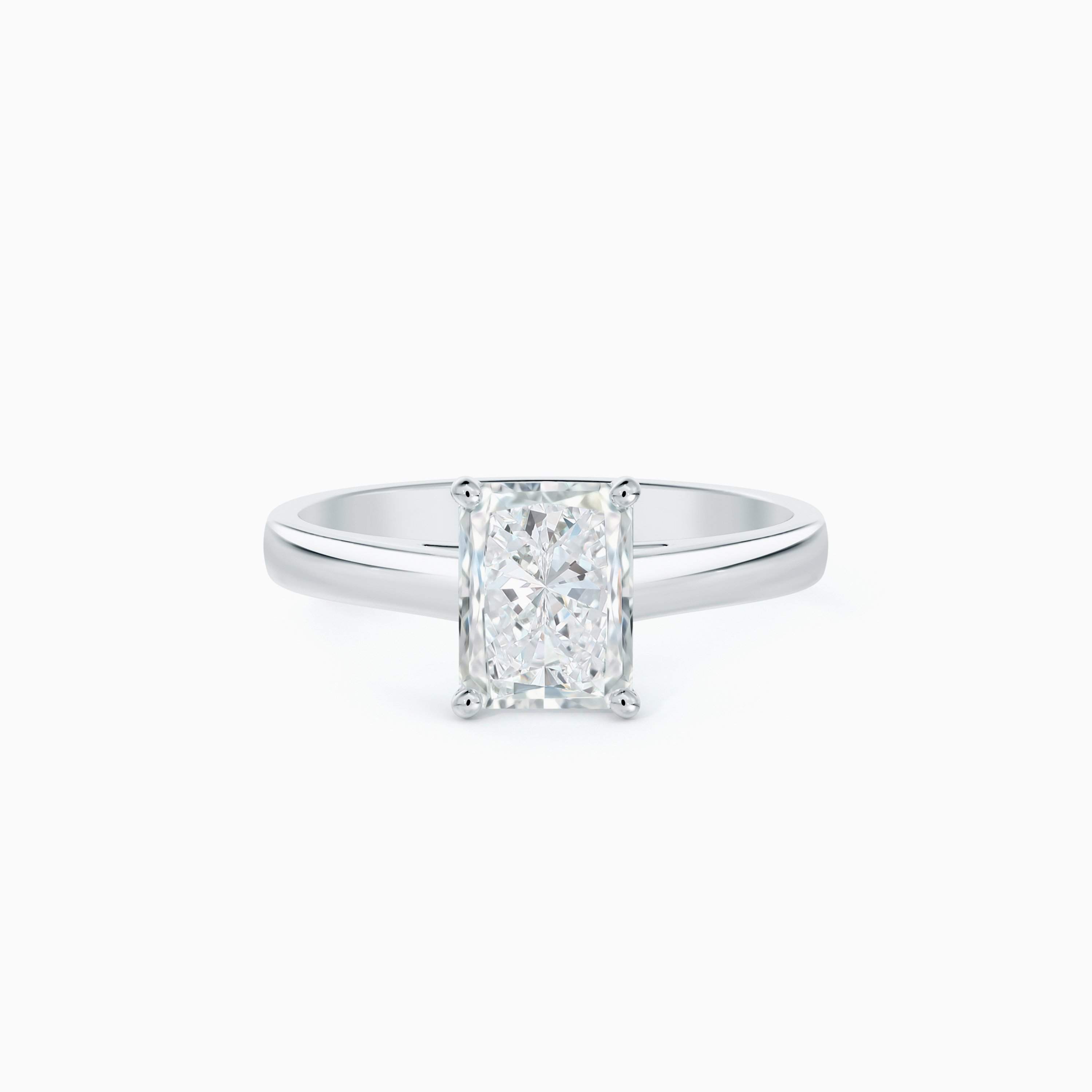 DB Classic radiant cut diamond ring in platinum DB Classic radiant cut diamond ring in platinum, image 1