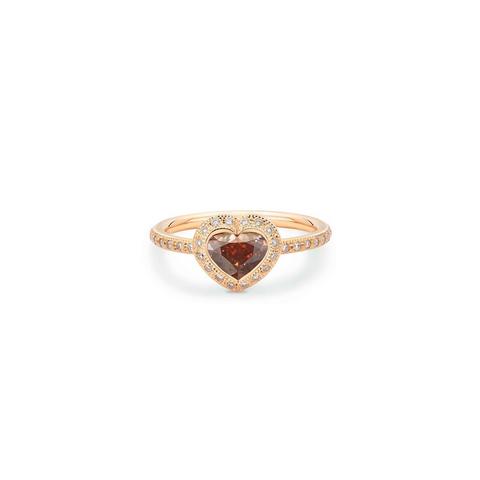 Talisman heart-shaped stacking ring in rose gold