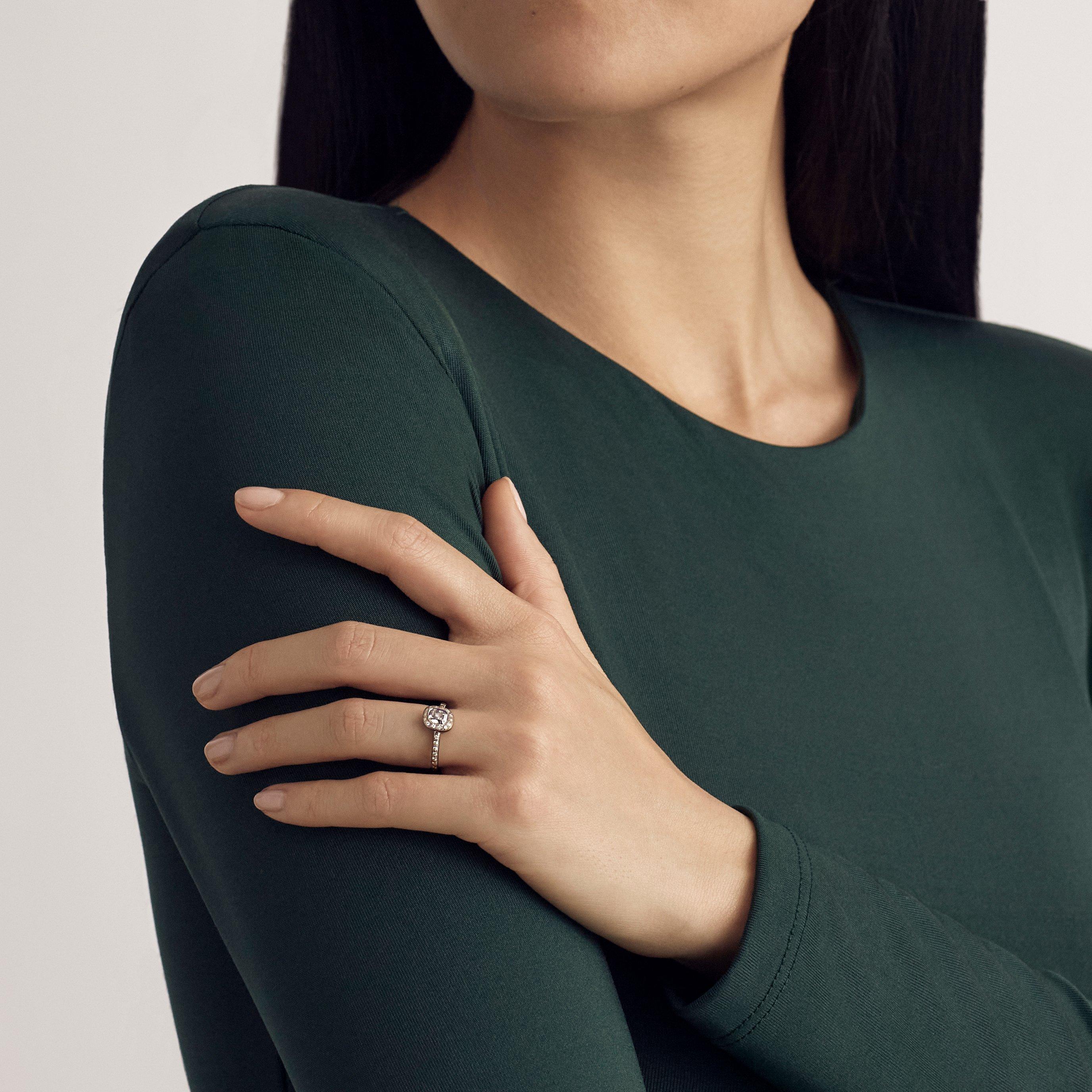 Talisman 疊戴白金黑色鍍銠雷迪恩式切割鉆戒, image 2