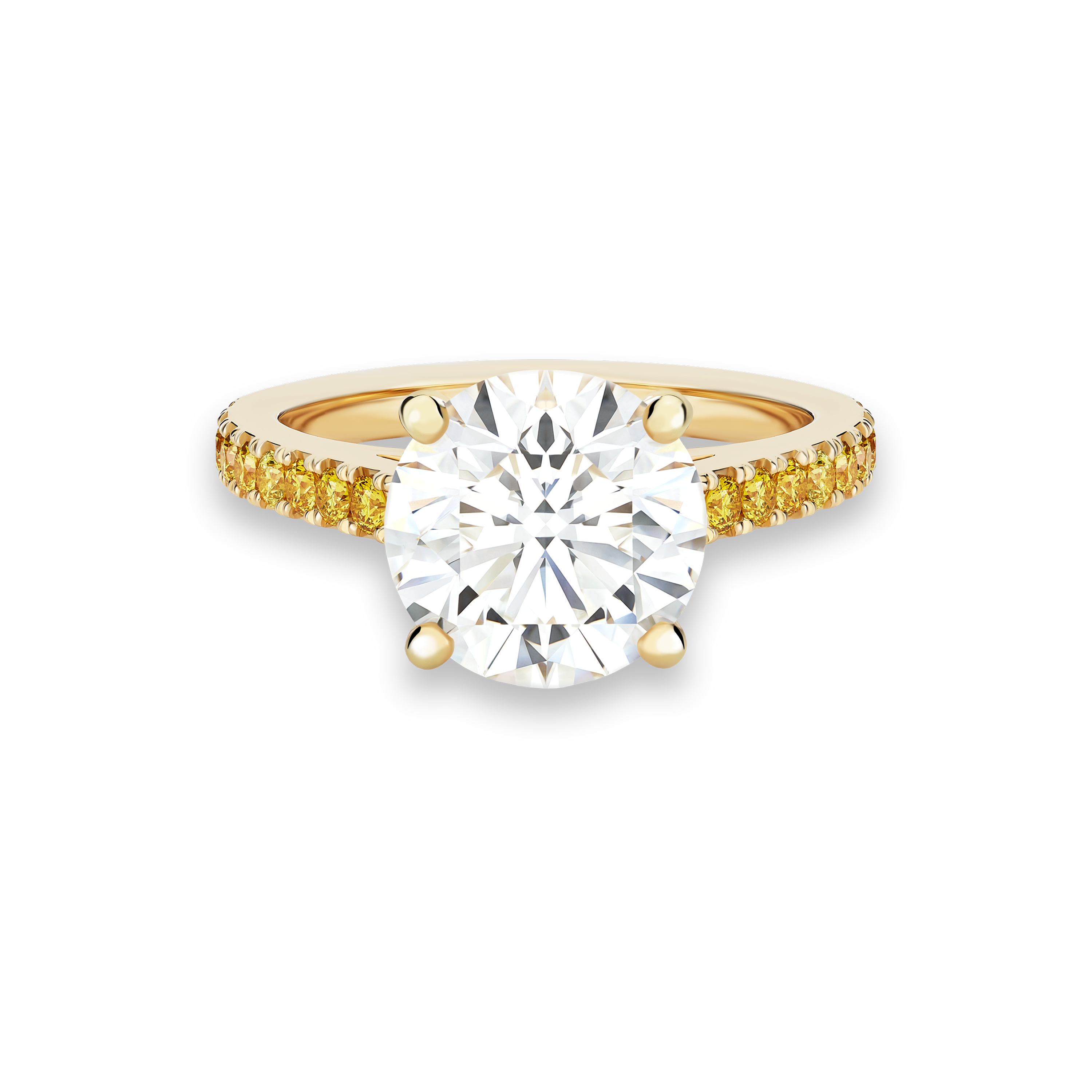 DB Classic Coloured Pavé round brilliant diamond yellow gold ring DB Classic Coloured Pavé round brilliant diamond yellow gold ring, image 1