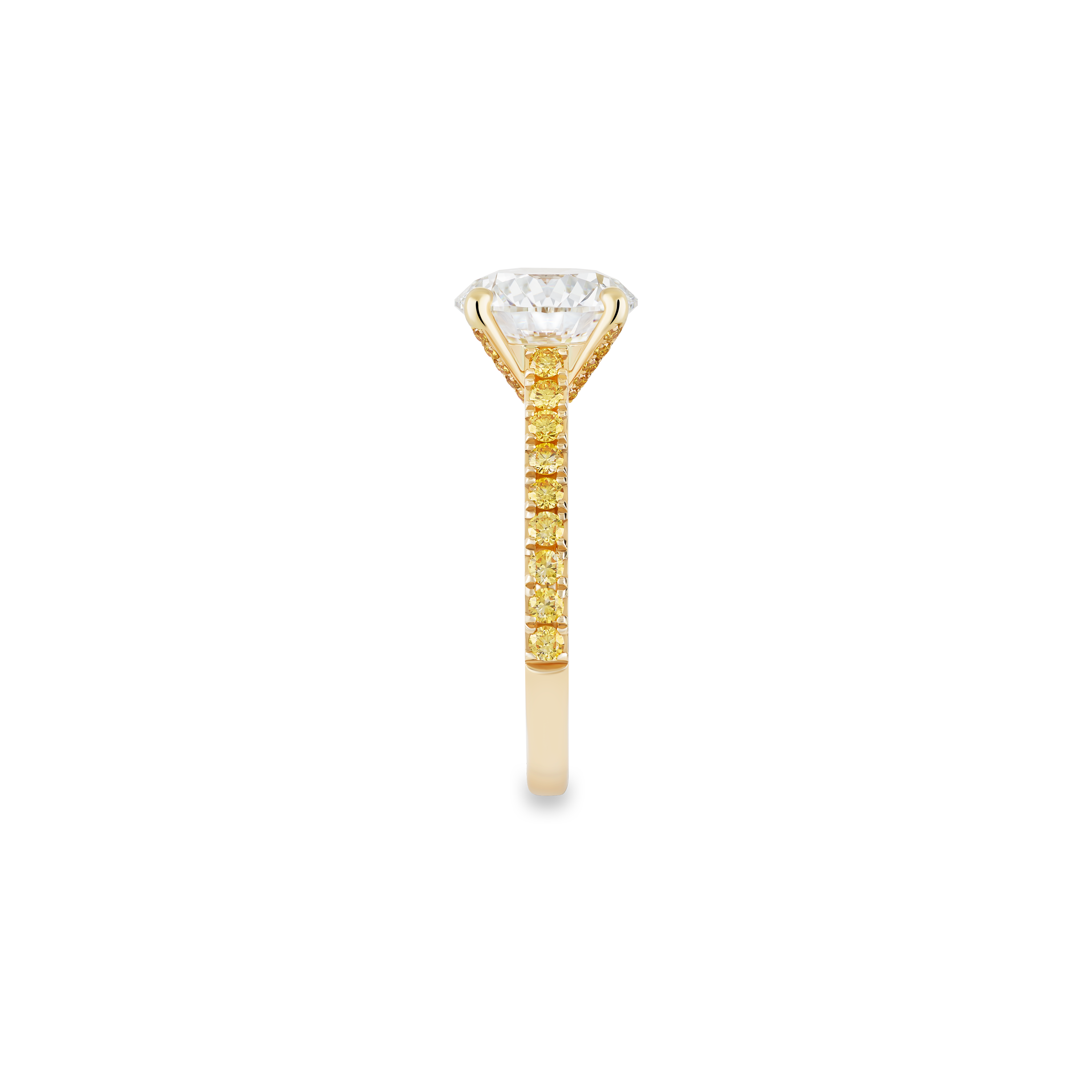 DB Classic Coloured Pavé round brilliant diamond yellow gold ring DB Classic Coloured Pavé round brilliant diamond yellow gold ring, image 3