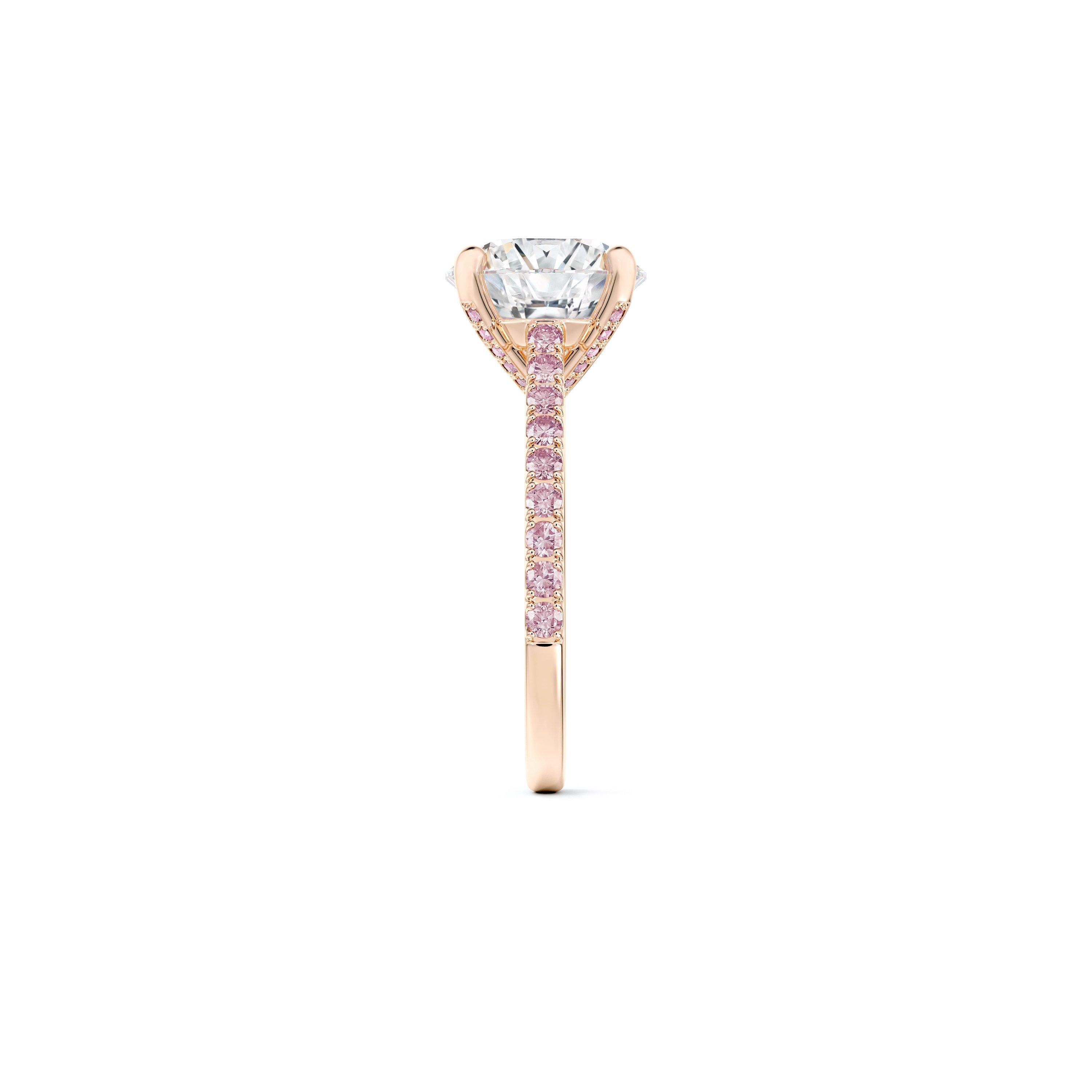 De Beers 18kt rose gold DB Classic half pavé diamond band