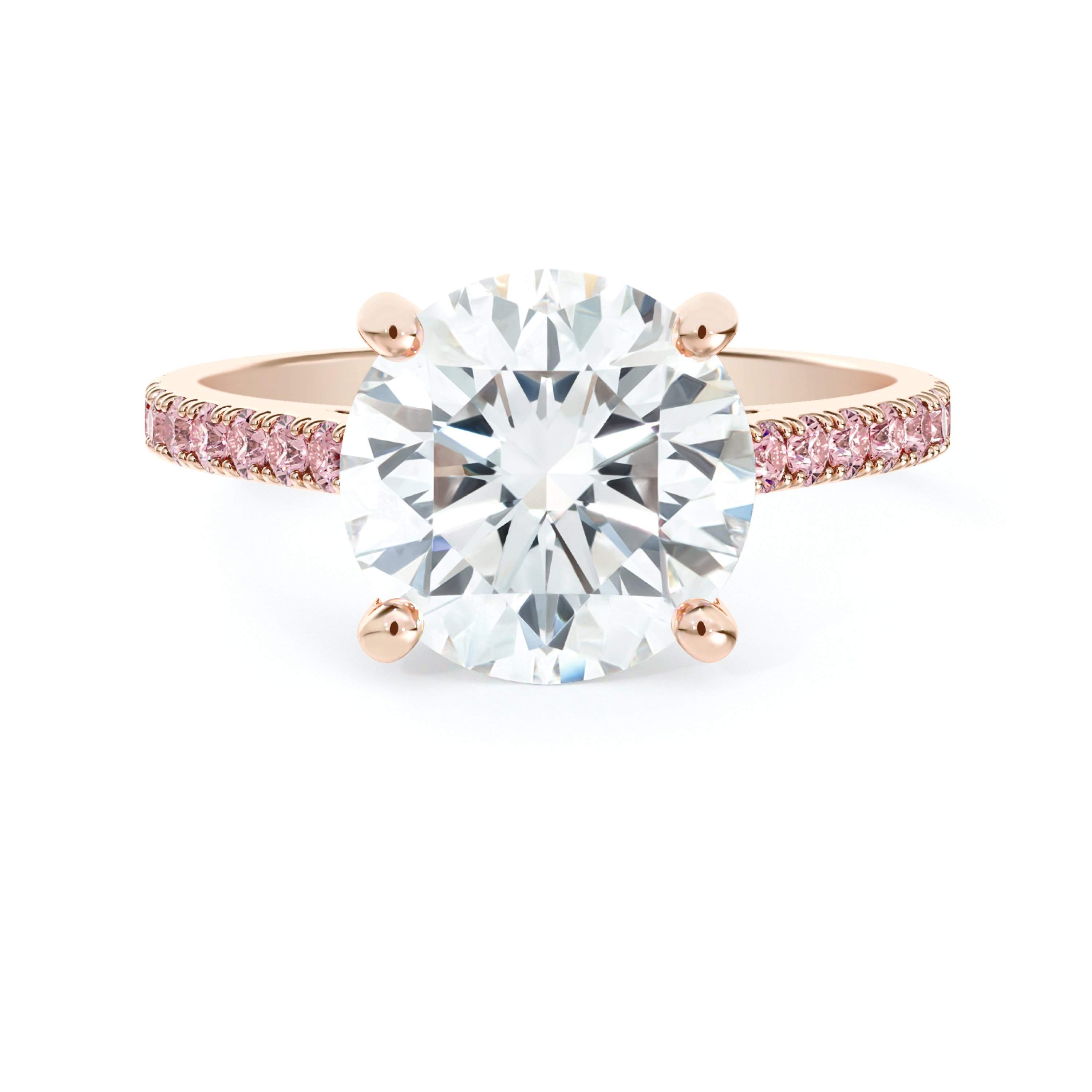 DB Classic Coloured Pavé round brilliant diamond rose gold ring, image 1