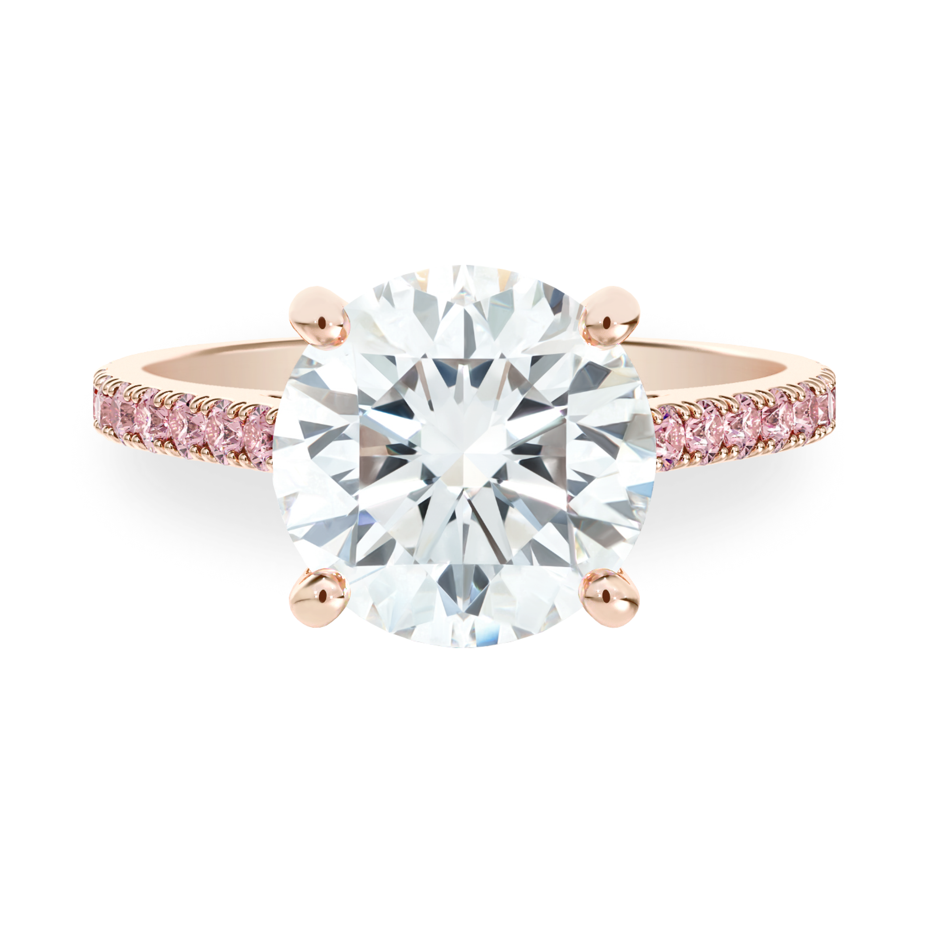 DB Classic Coloured Pavé round brilliant diamond rose gold ring, image 1