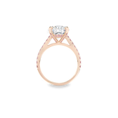 De Beers Classic 黃金圓形明亮式鑽石密釘鑲彩鑽戒指, image 2