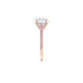 Solitaire DB Classic taille brillant anneau en or rose pavé diamants de couleur, image 3