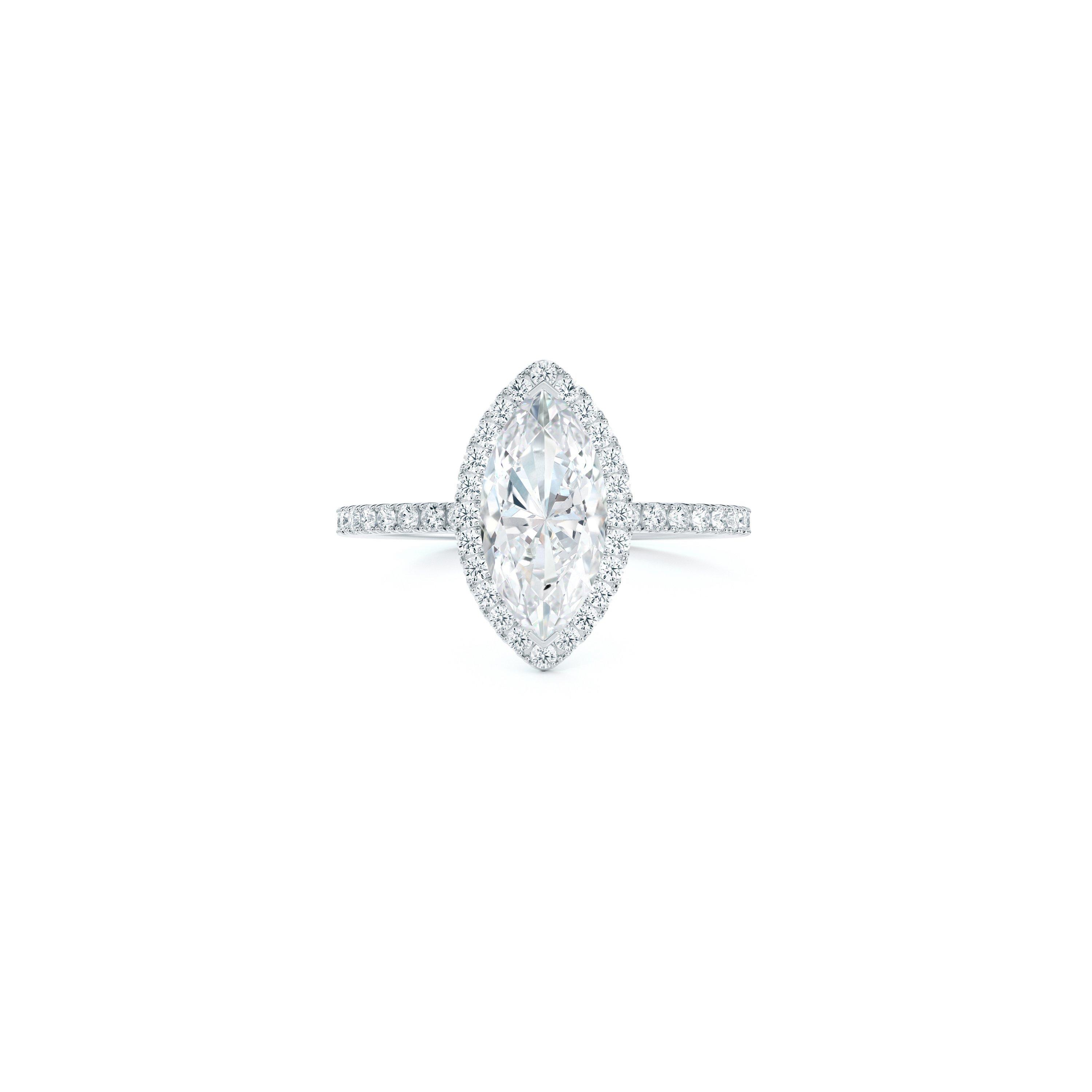 Debeers Aura Marquise-shaped Diamond Ring In White