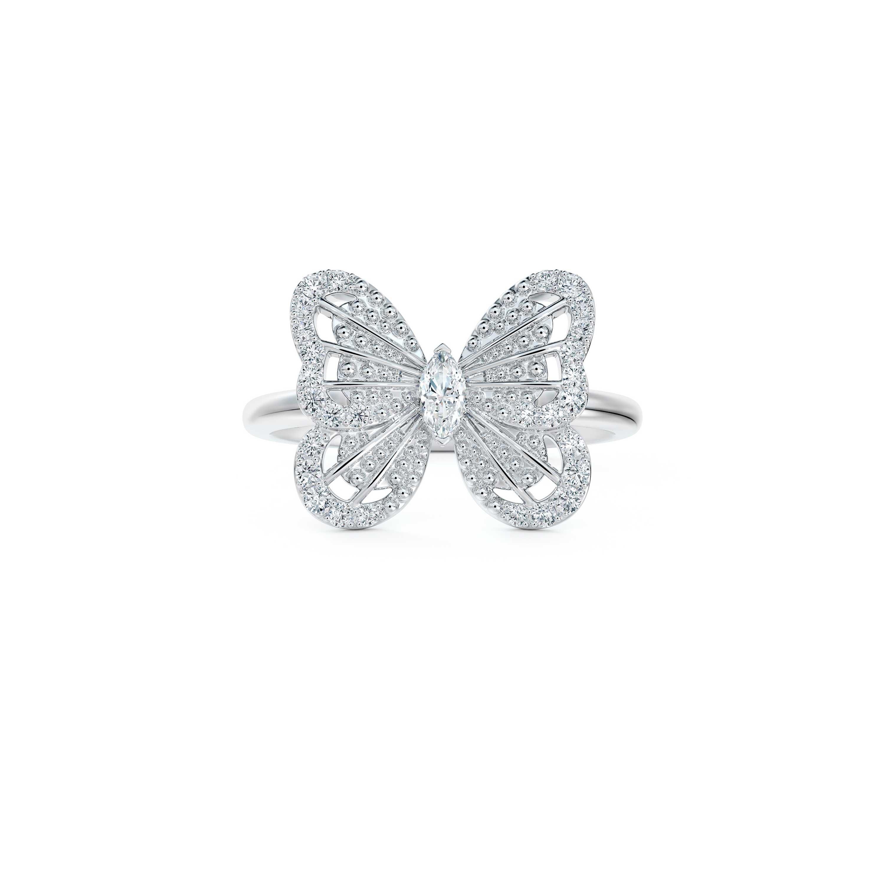 Portraits of Nature butterfly ring in white gold, image 1