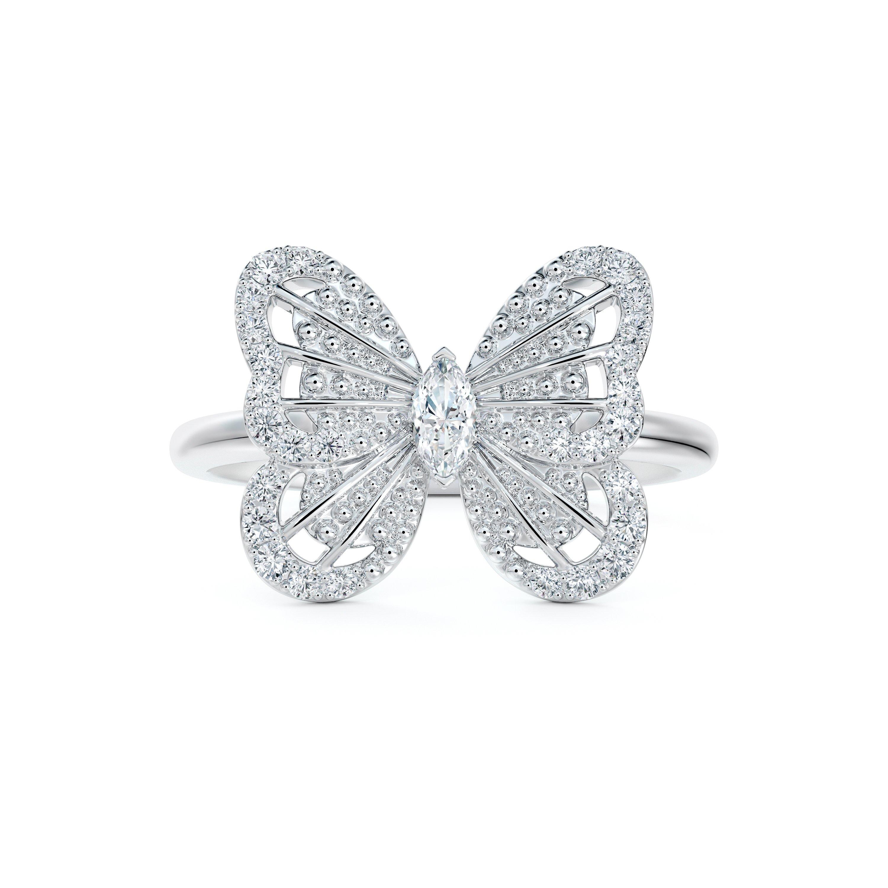 Portraits of Nature butterfly 白金鉆石戒指, image 2